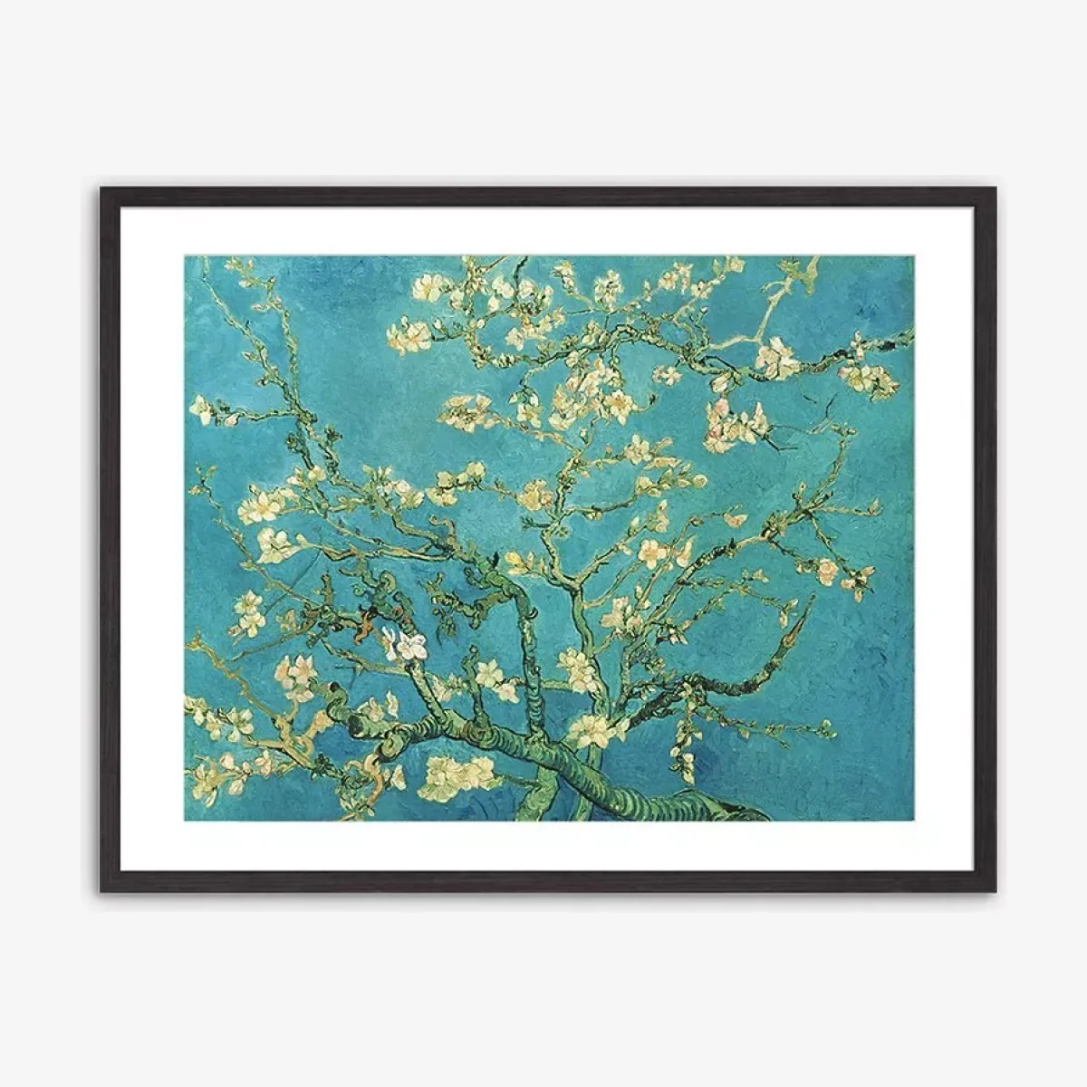 Vincent Van Gogh - 'Almond Blossoms' Framed Print & Mount, 62 x 82cm, Blue