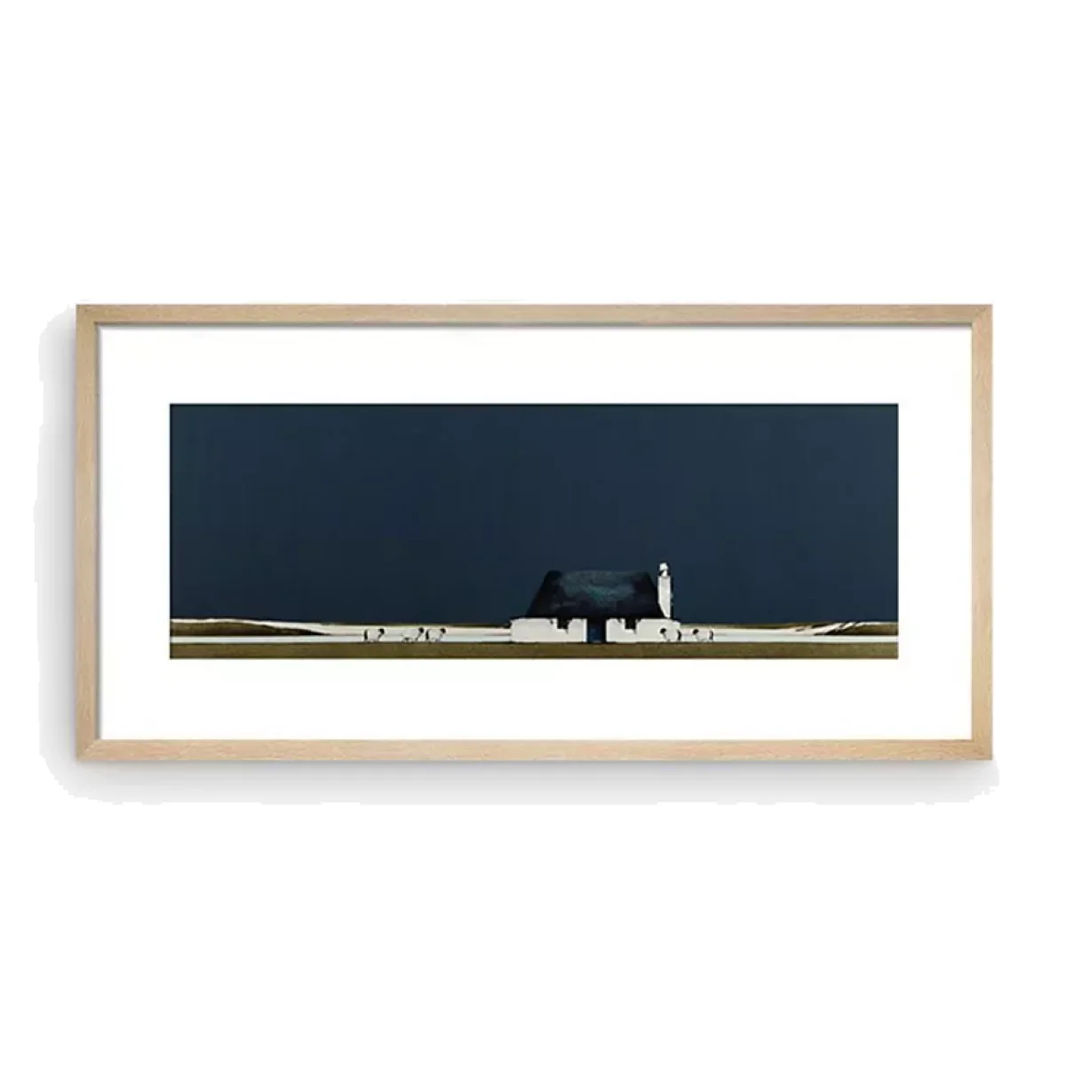 Ron Lawson - Black Cottage Framed Print & Mount, 32 x 62cm, Black