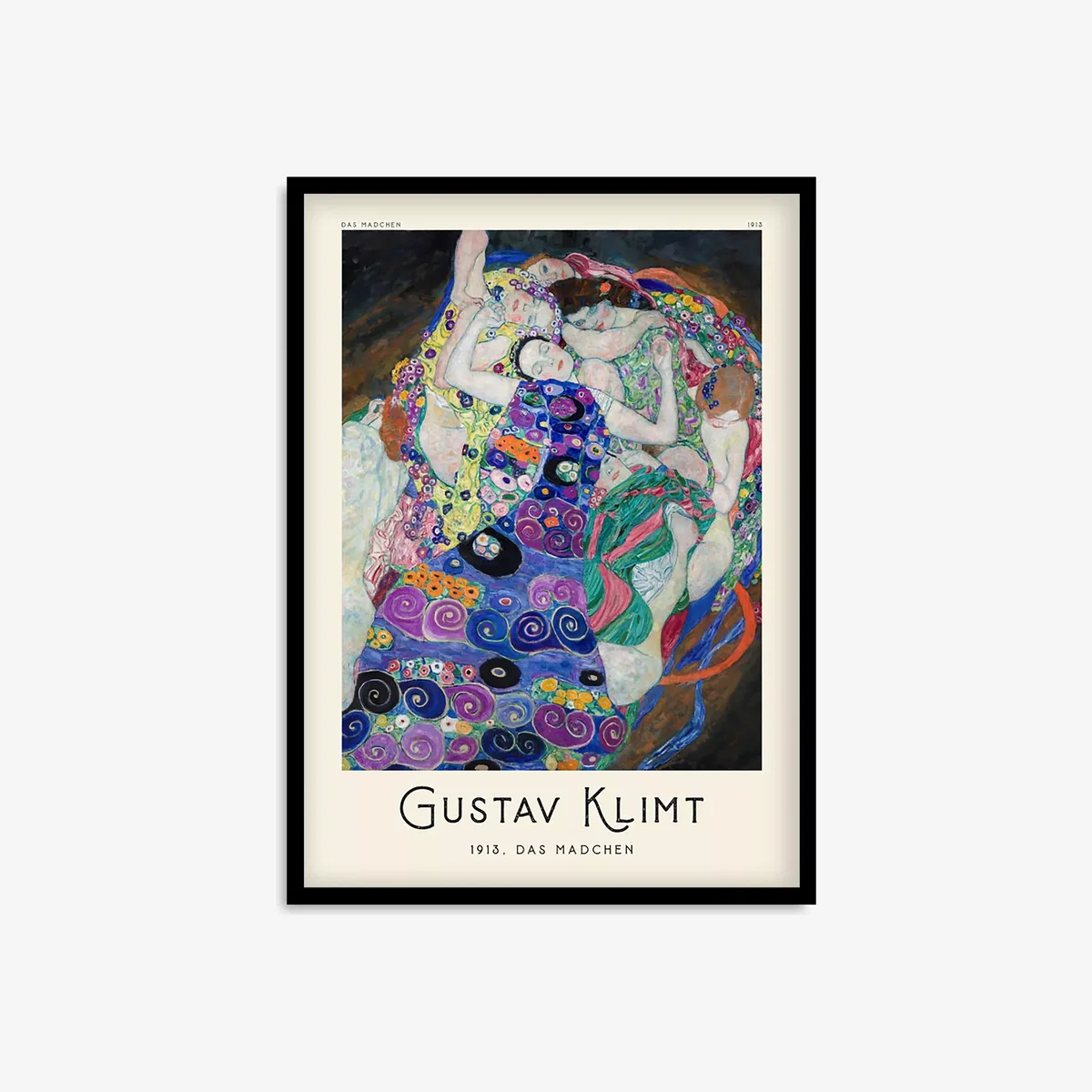 Gustav Klimt - 'Das Madchen' Framed Print & Mount, 73.5 x 53.5cm, Blue/Multi