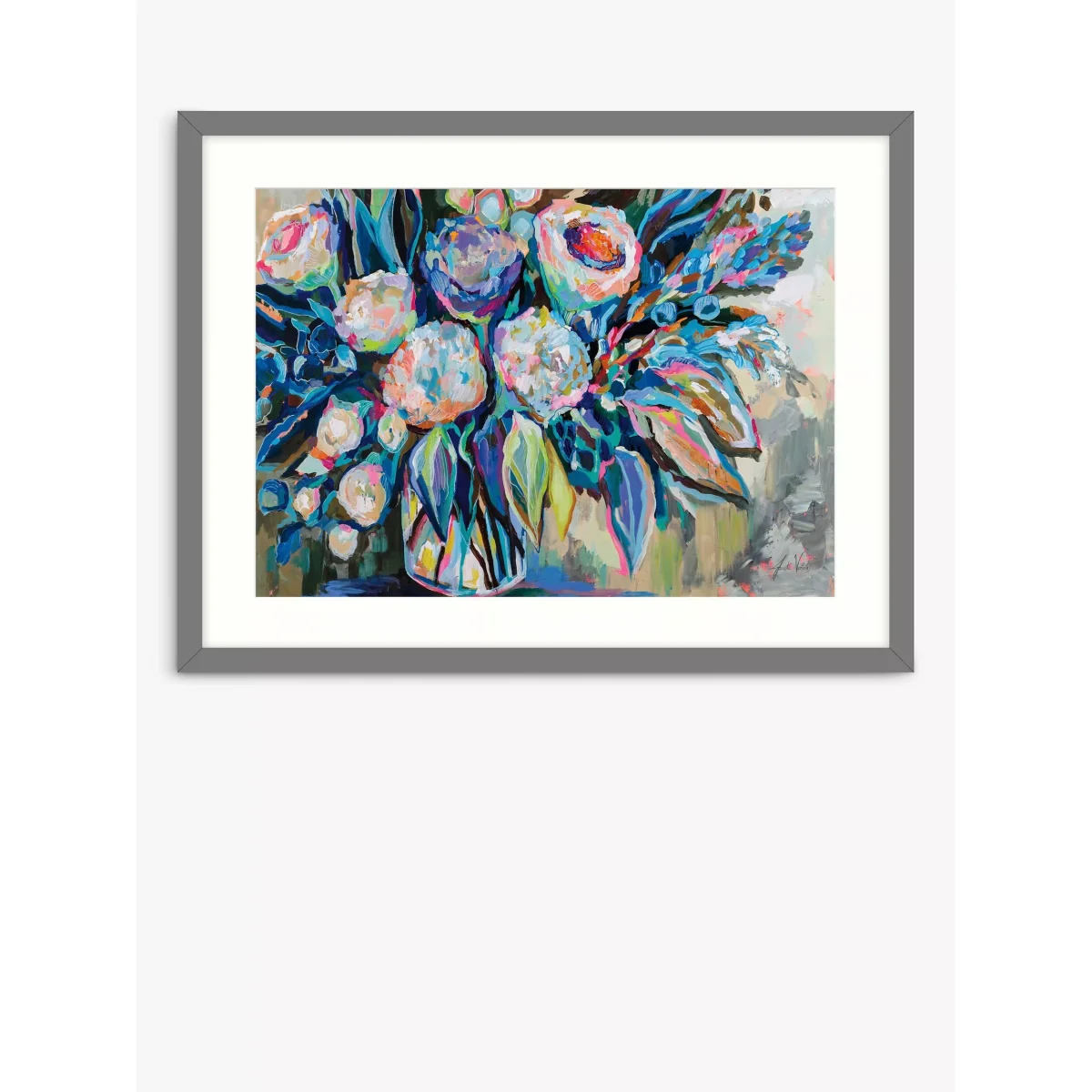 Jeanette Vertentes - 'Festive Colours' Framed Print & Mount, 54.5 x 74.5cm, Blue/Multi – image 2