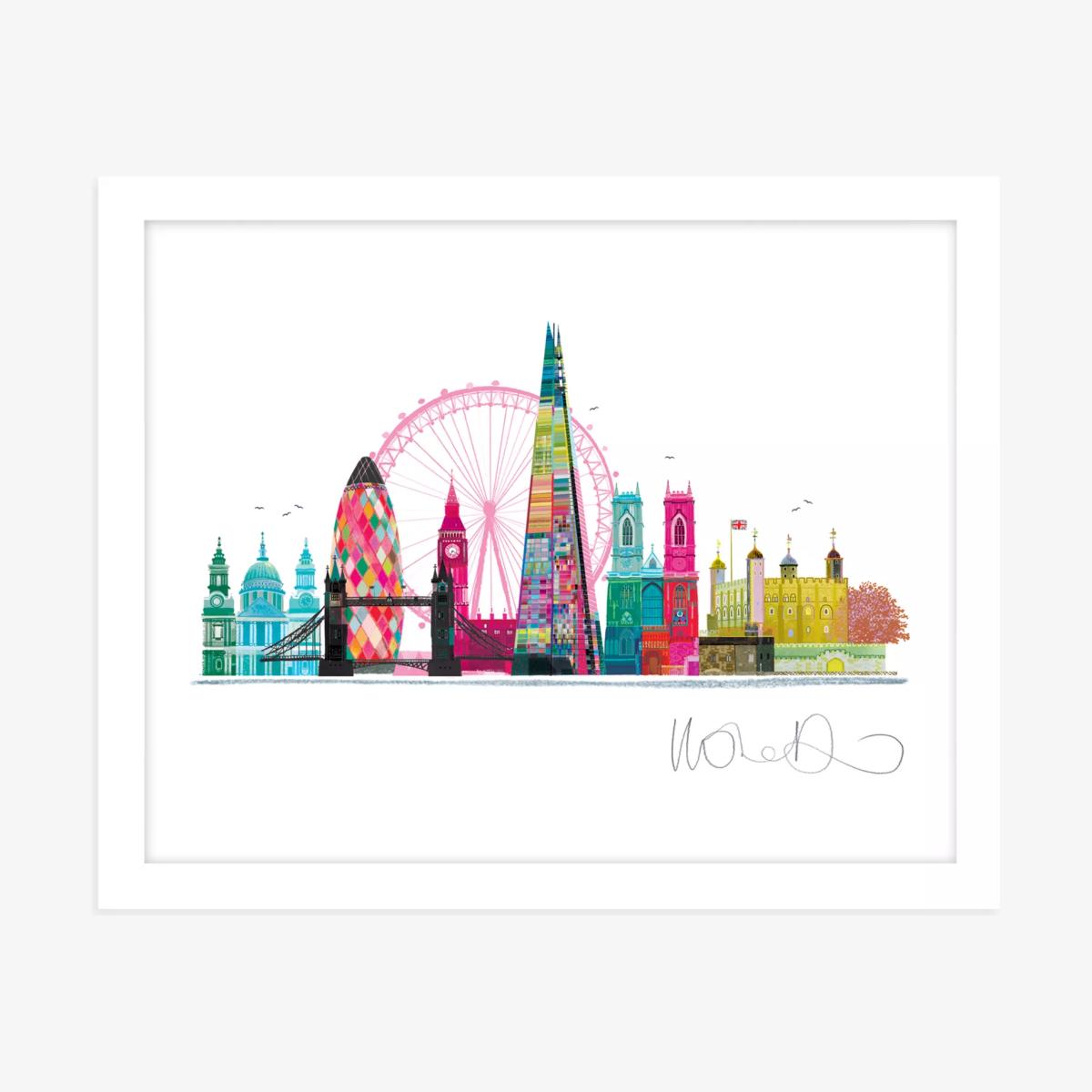 Ilona Drew - 'London Skyline' Framed Print, 26 x 32cm, Multi