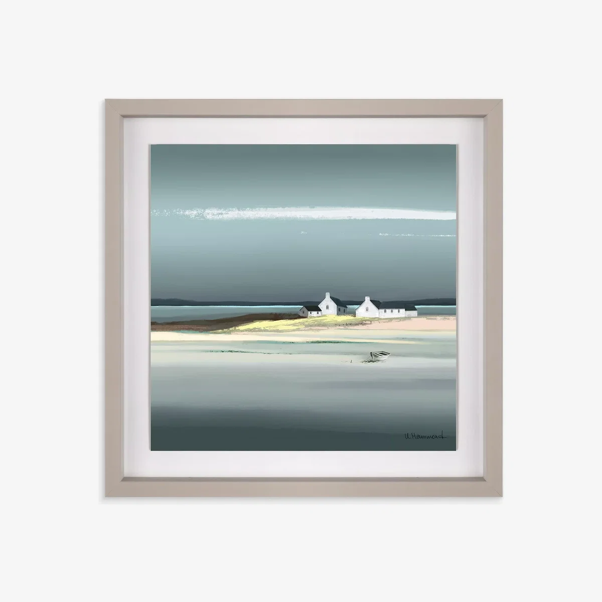 Ulyana Hammond - Sapphire Framed Print & Mount, 38 x 38cm, Blue/Multi