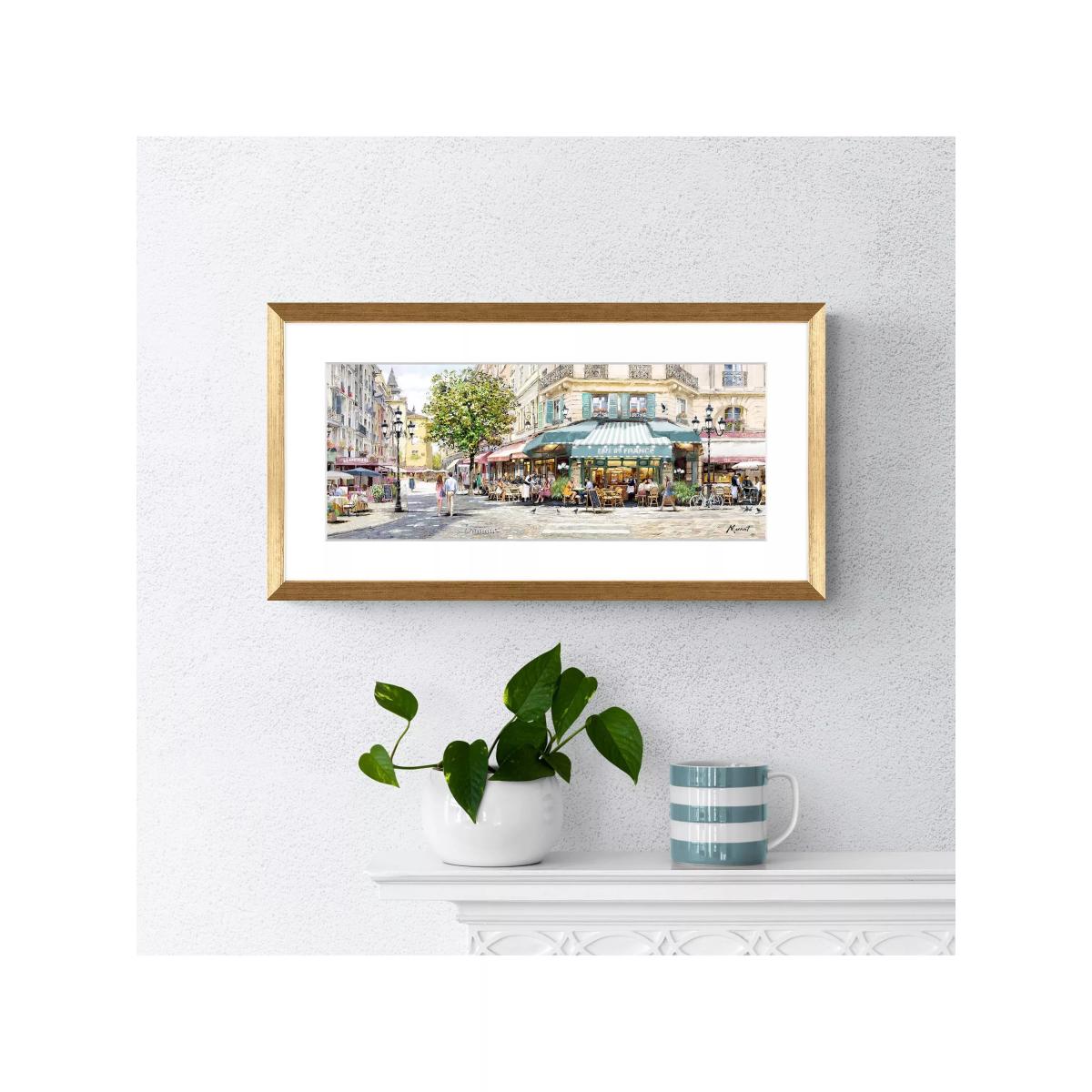 John Lewis Richard Macneil 'Cafe Rendezvous' Framed Print & Mount, 22 x 42cm, Multi – image 2