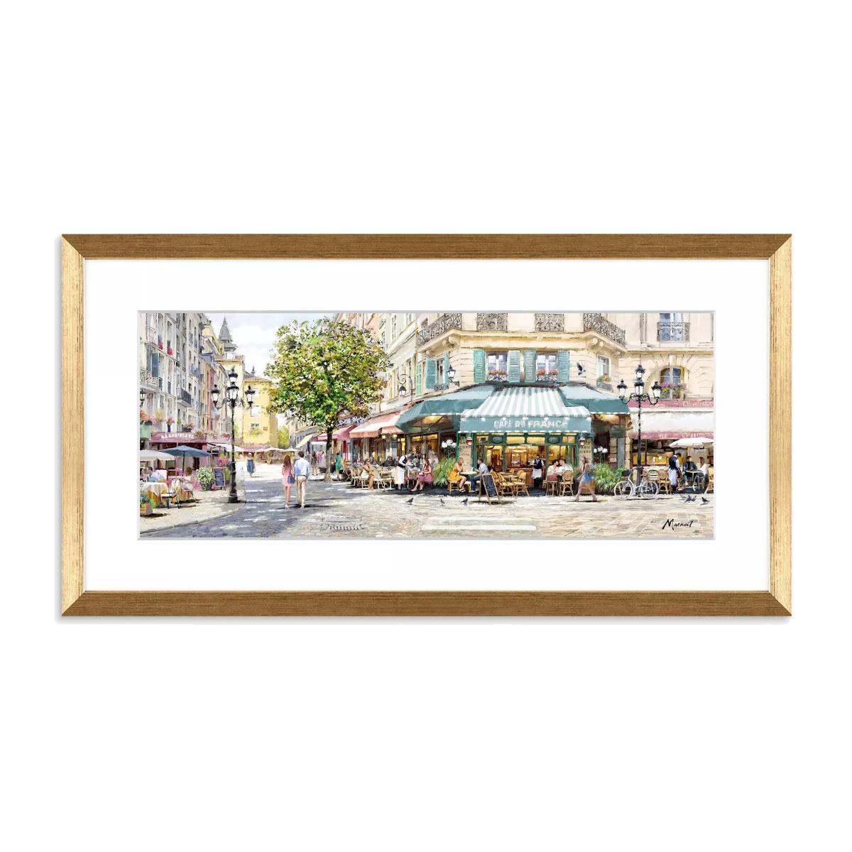 John Lewis Richard Macneil 'Cafe Rendezvous' Framed Print & Mount, 22 x 42cm, Multi – image 1
