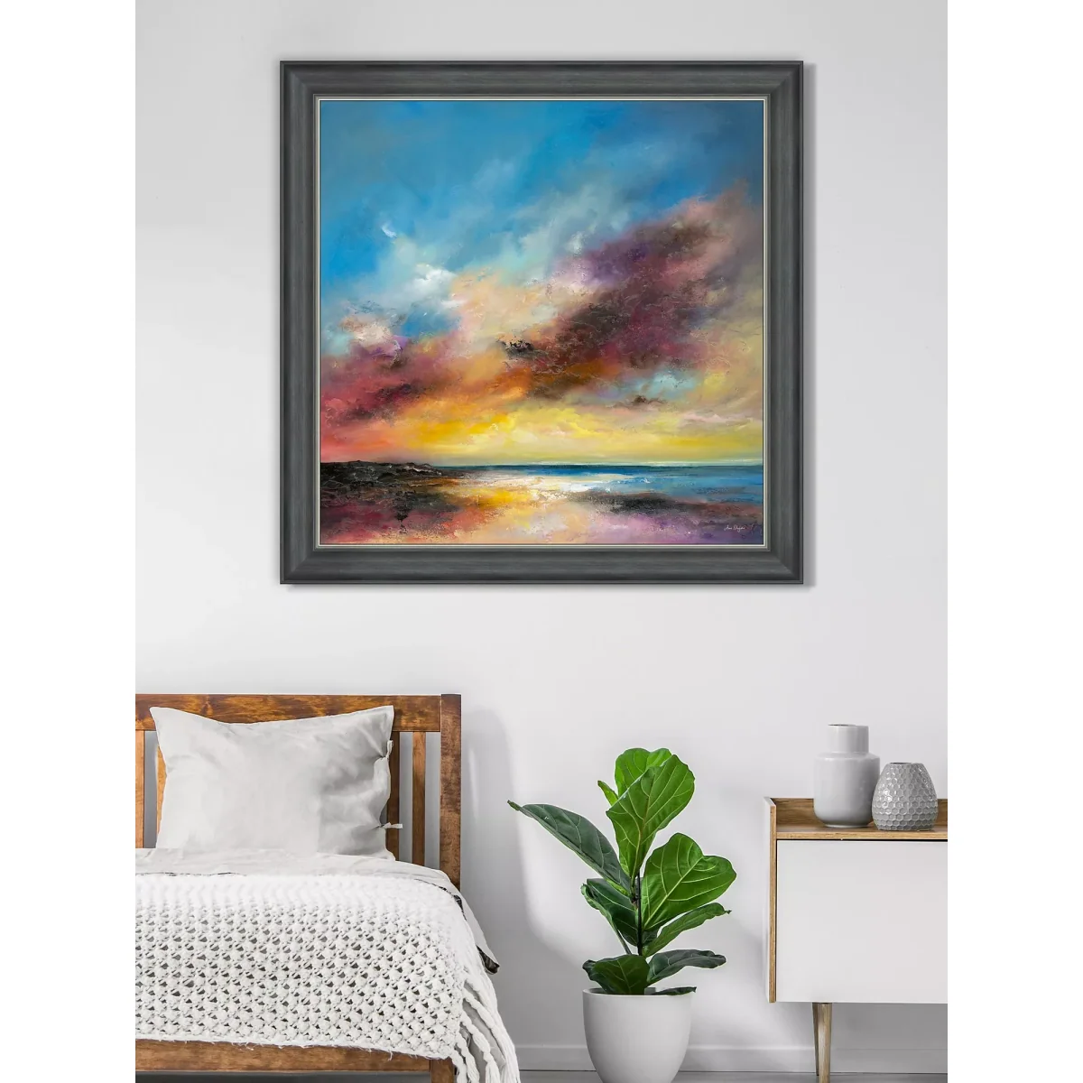 Anna Schofield - 'Postive Energy' Framed Print, 93 x 93cm, Blue/Multi – image 2