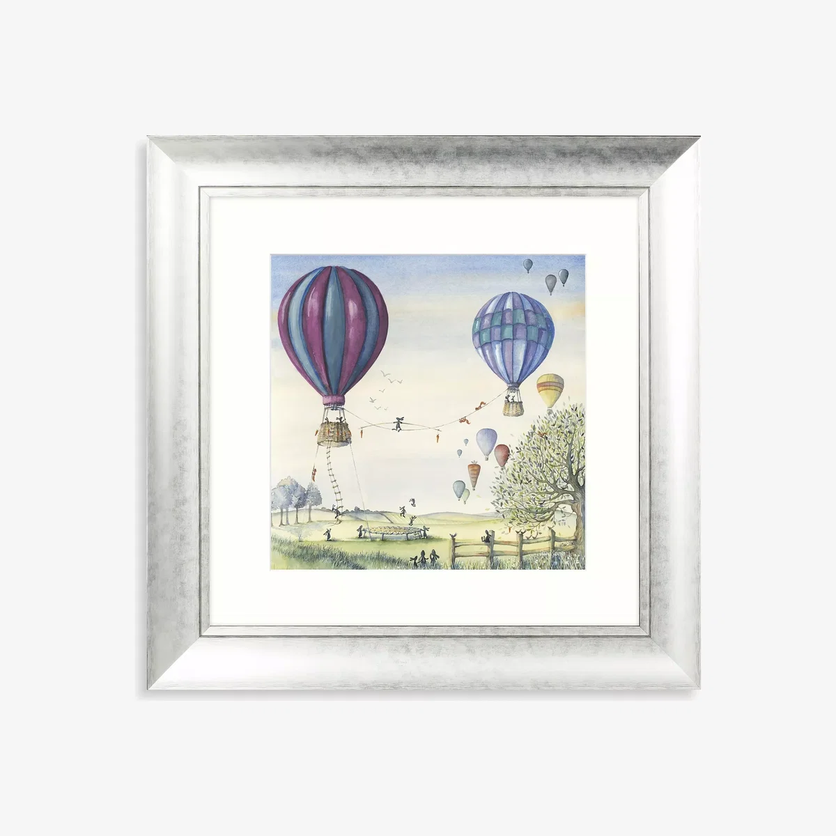 Catherine Stephenson - 'With Friends All Things Are Possible' Embellished Framed Print & Mount, 62 x 62cm, Blue/Multi – image 1