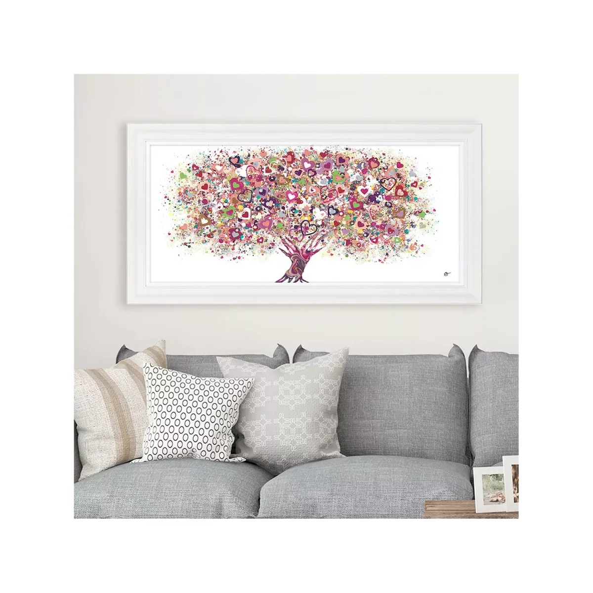 Sara Otter - 'Tree of Love' Framed Print, 45 x 100cm, Pink/Multi – image 2