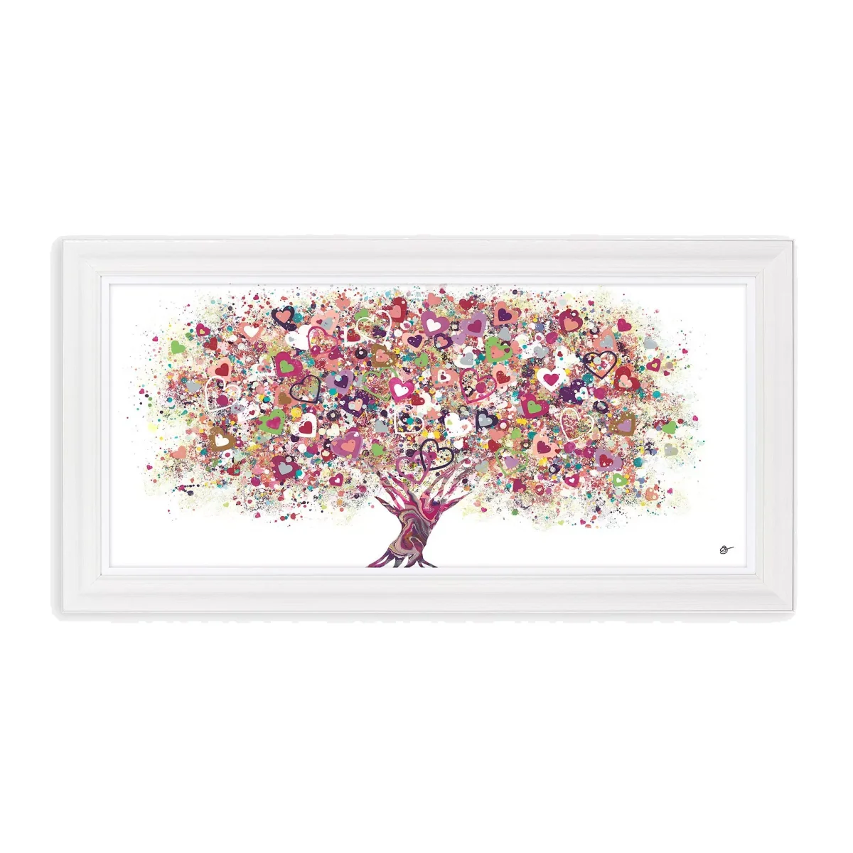 Sara Otter - 'Tree of Love' Framed Print, 45 x 100cm, Pink/Multi – image 1
