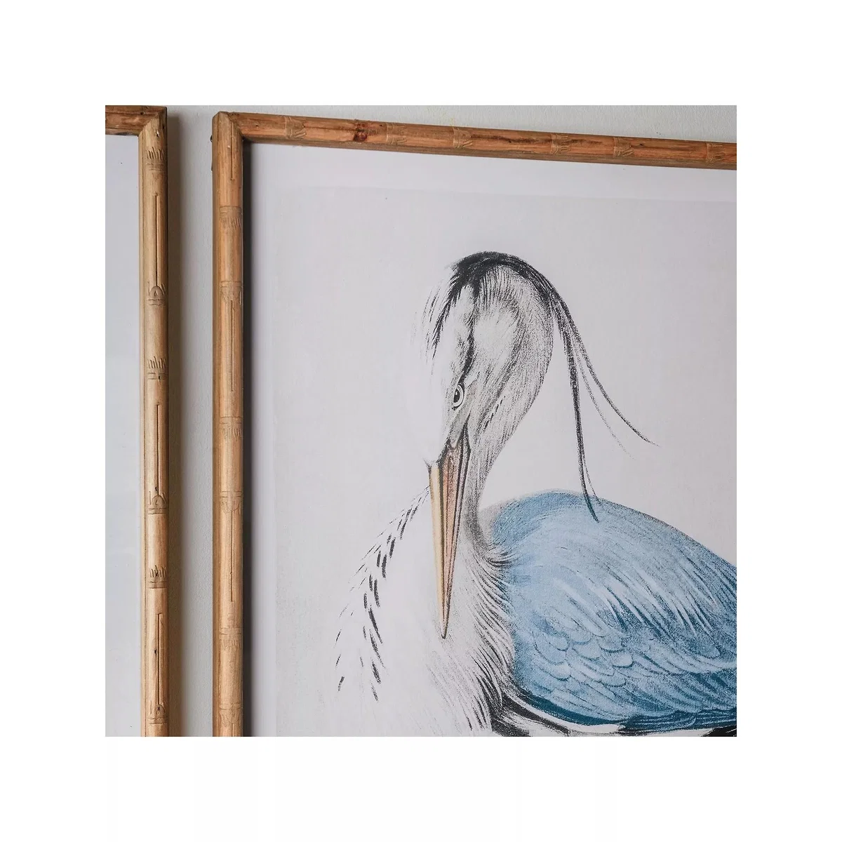 One.World Blue Heron Birds Wood Framed Print, Set of 2, 100 x 70cm, Natural/Multi – image 2
