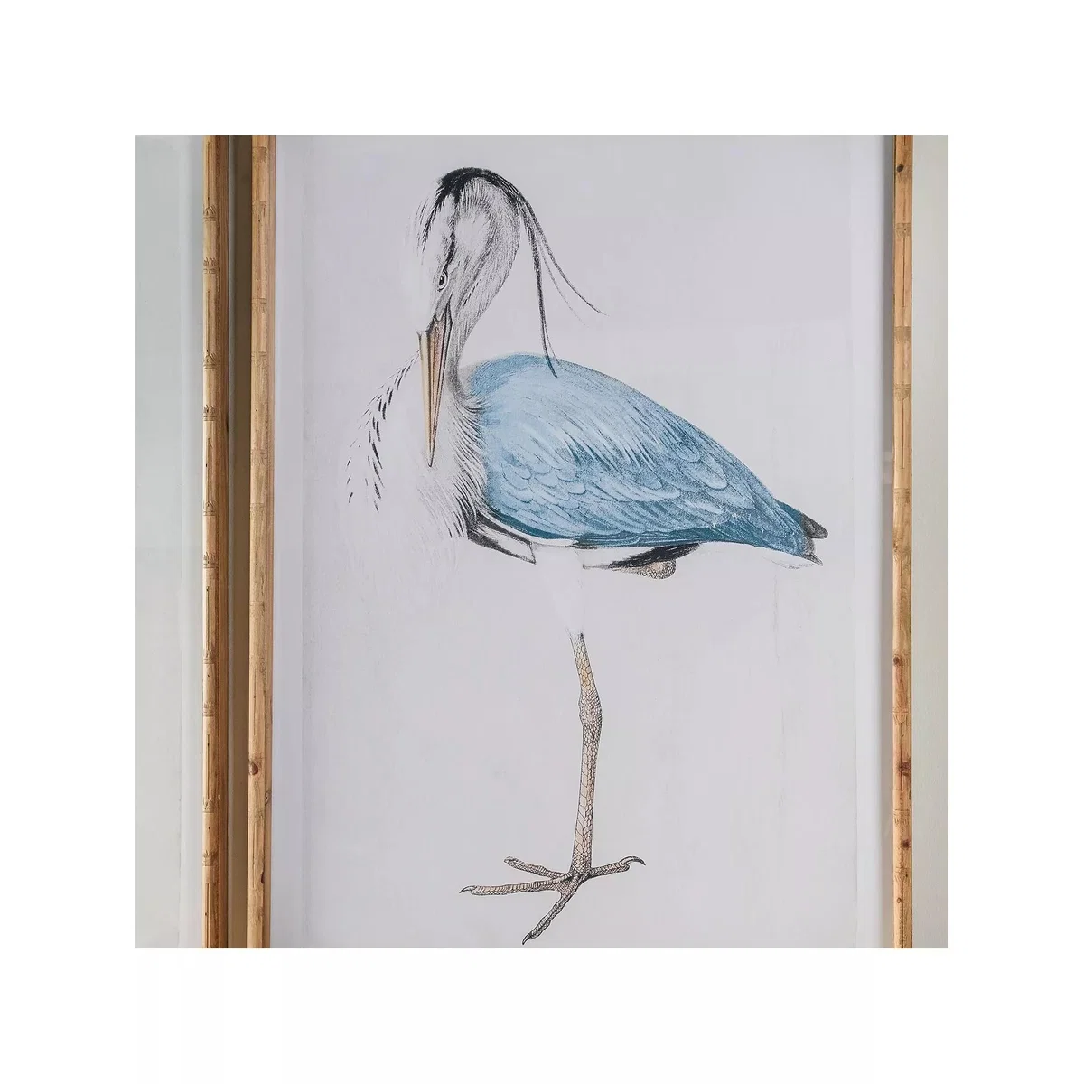 One.World Blue Heron Birds Wood Framed Print, Set of 2, 100 x 70cm, Natural/Multi – image 4