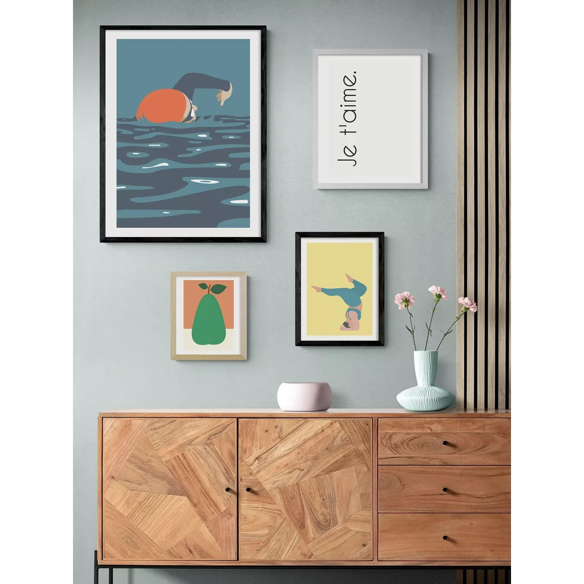 EAST END PRINTS Rocket Jack 'Triathlon Swim' Framed Print – image 2