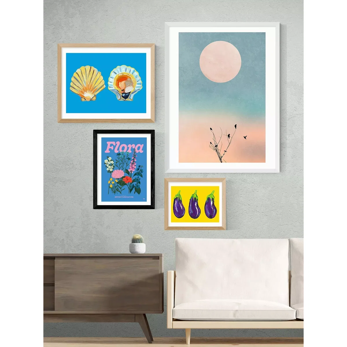 EAST END PRINTS Limbo and Ginger 'Flora' Framed Print – image 2