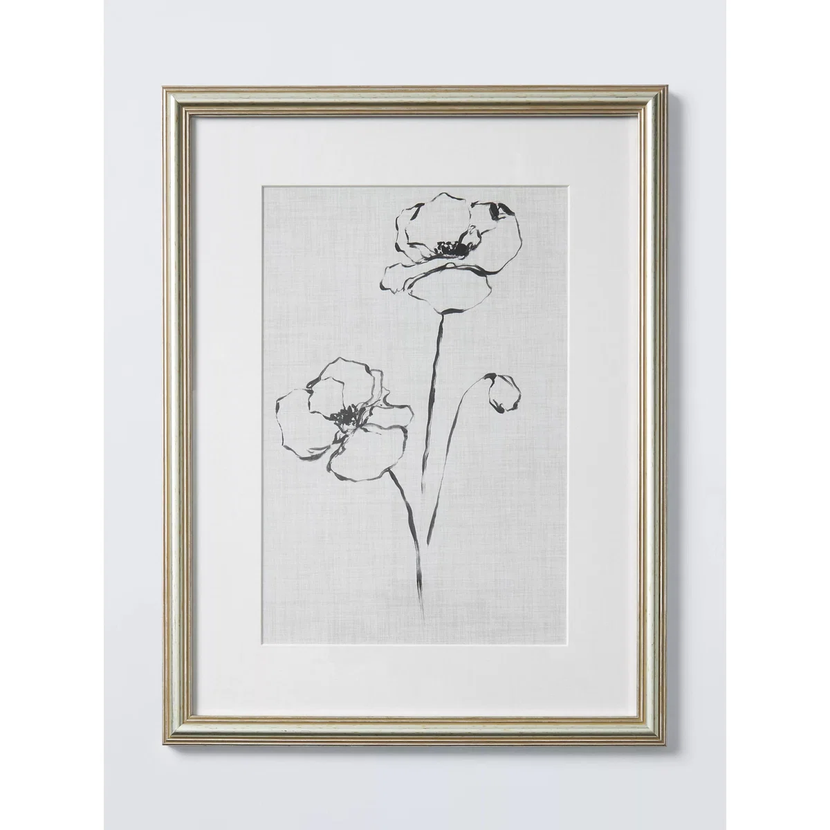John Lewis Ethan Harper 'Floral Ink Study' Framed Print & Mount, Set of 3, 42 x 32cm, Natural – image 3