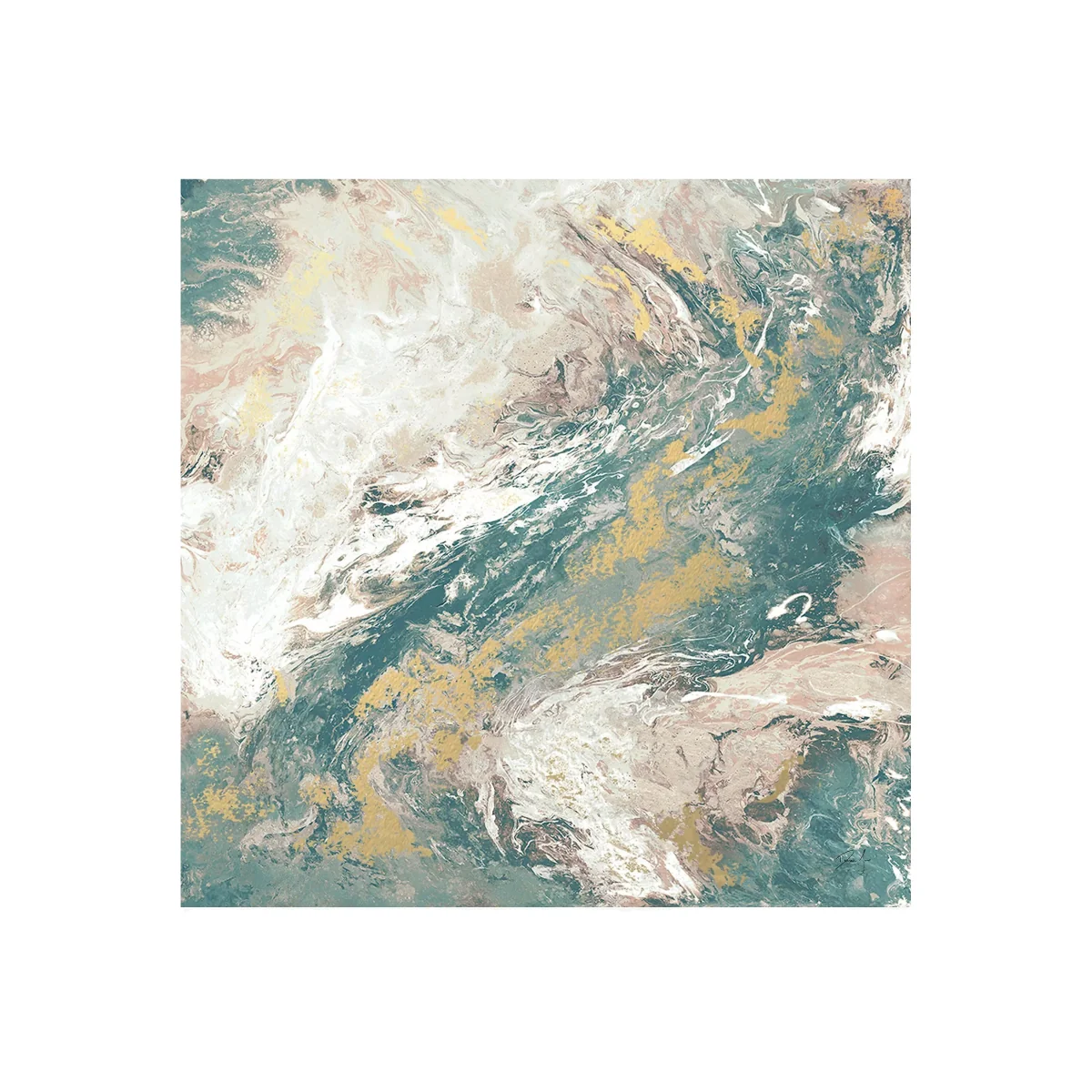 Dominic James Studio - Meditation Embellished Framed Canvas, 100 x 100cm, Blue/Multi – image 1