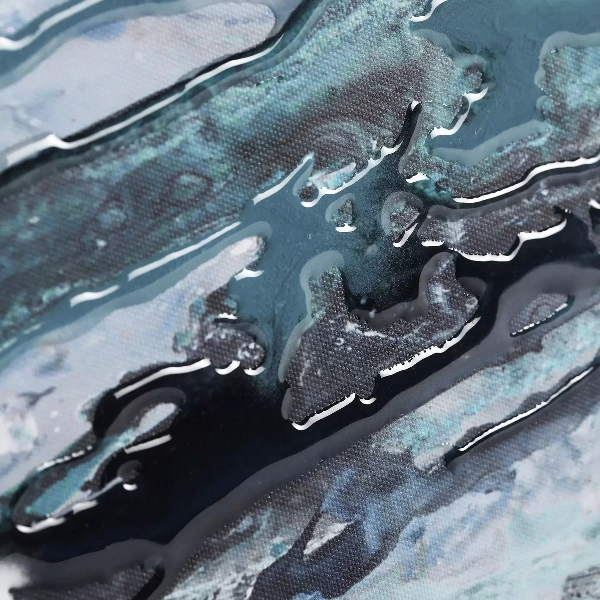 Caroline Ashwood - Teal Peaks Framed Print, 48.5 x 103.5cm, Blue – image 2