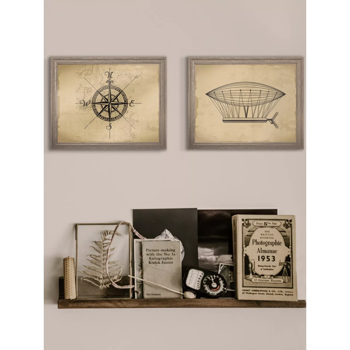 Air Ship 'Travel V' Framed Print, 36 x 46cm, Brown – image 2