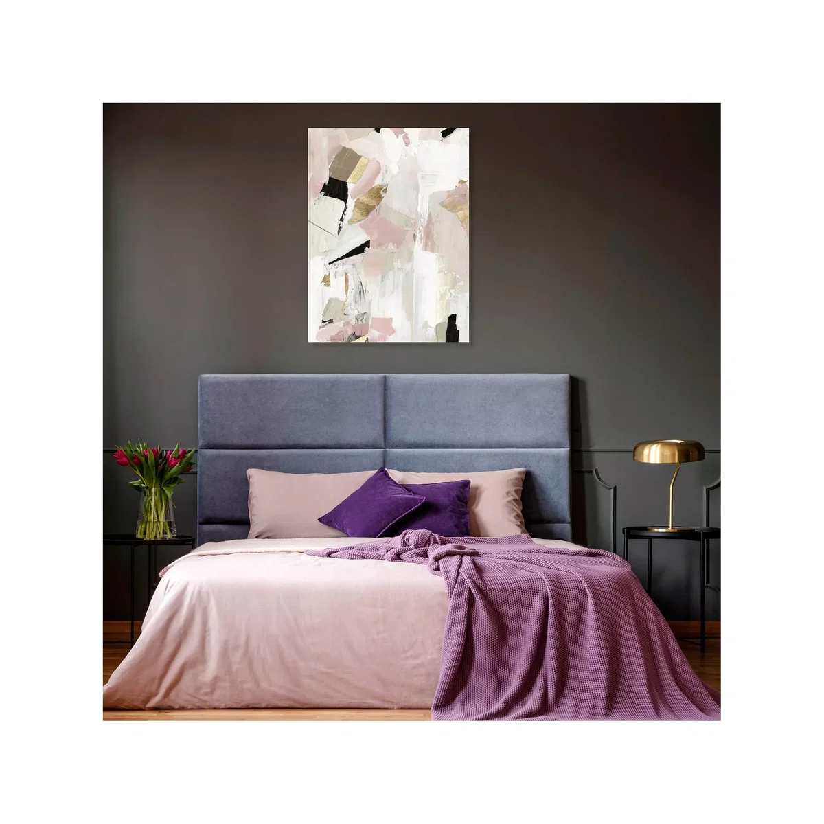 John Lewis & Partners - Black Rose Gold I Canvas Print, 80 x 60cm, Pink/Multi – image 2