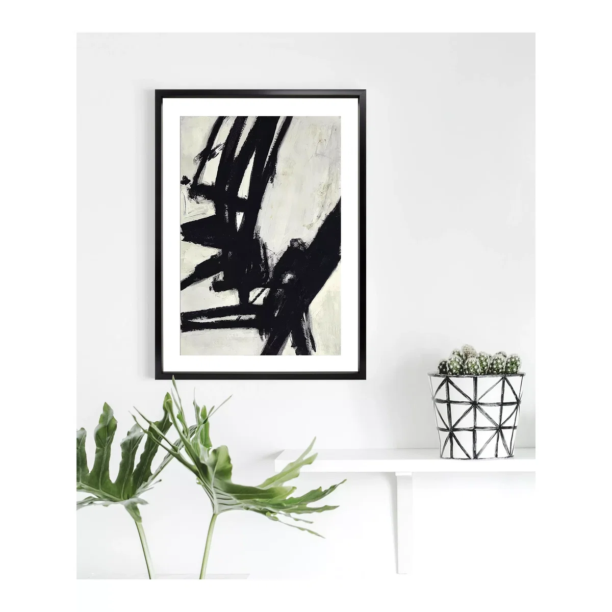 Nero 2 - Framed Print & Mount, 76 x 56cm, Black – image 4