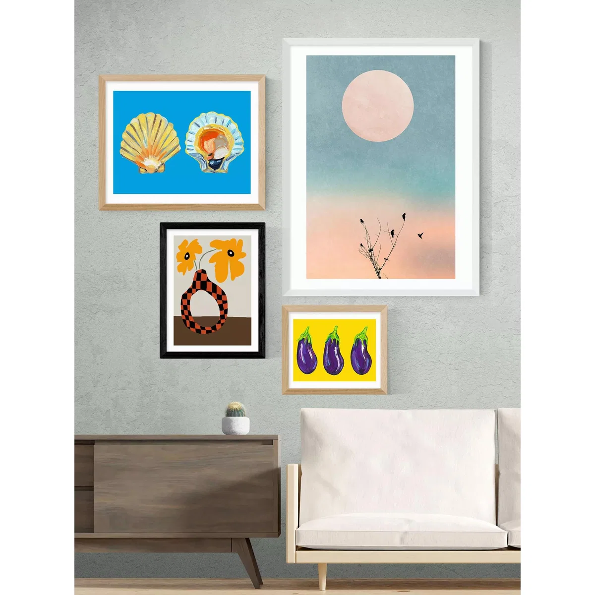 EAST END PRINTS Miho Art Studio 'Modern Pottery & Flower' Framed Print – image 2