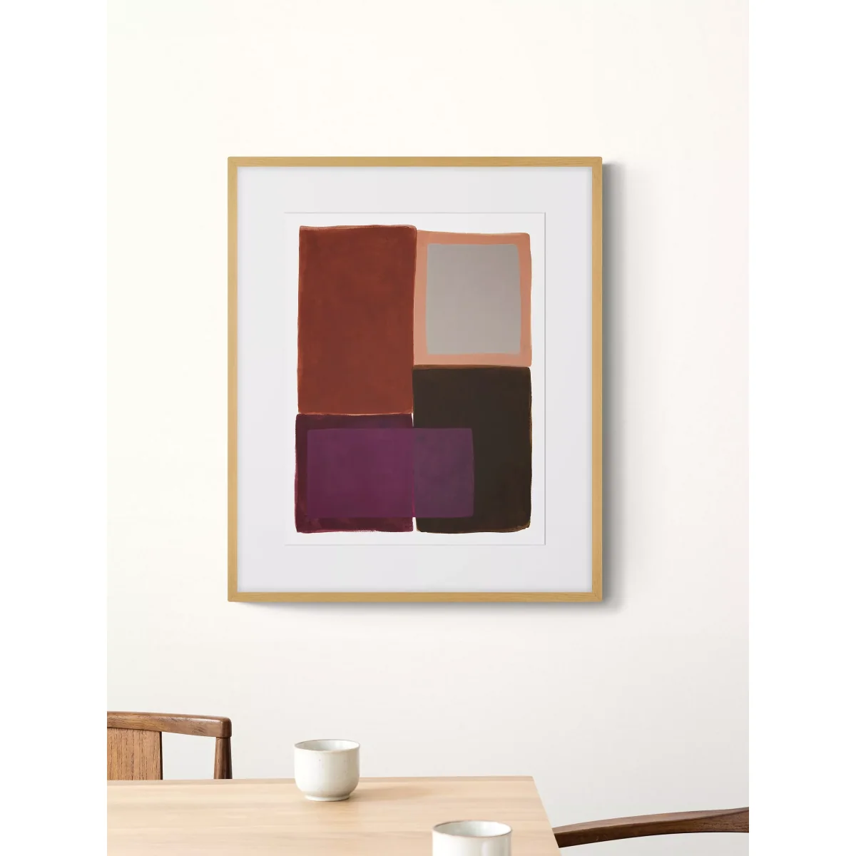 Berit Mogensen Lopez - 'Colour Blocks I' Framed Print & Mount, 62 x 52cm, Purple/Multi – image 2
