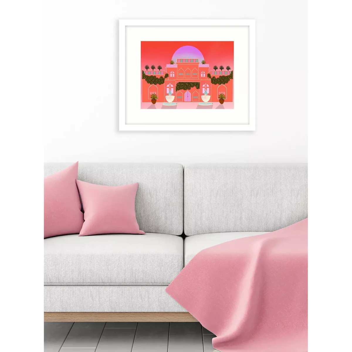 Meera Knowles - 'Haveli Indian Summer' Framed Print & Mount, 43.5 x 53.5cm, Red/Multi – image 2