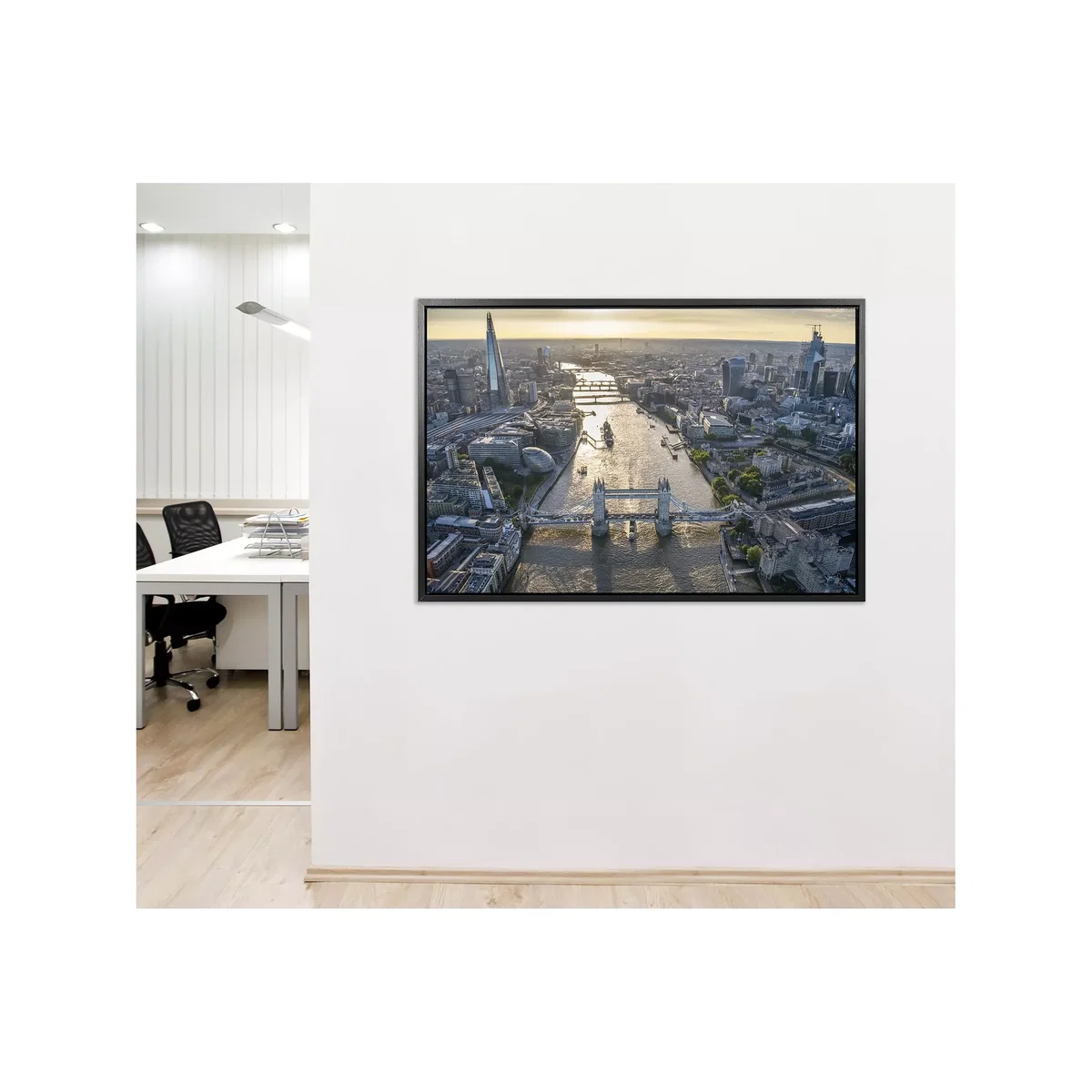 Jason Hawkes - London Aerial View Framed Canvas Print, 64 x 94cm, Multi – image 2