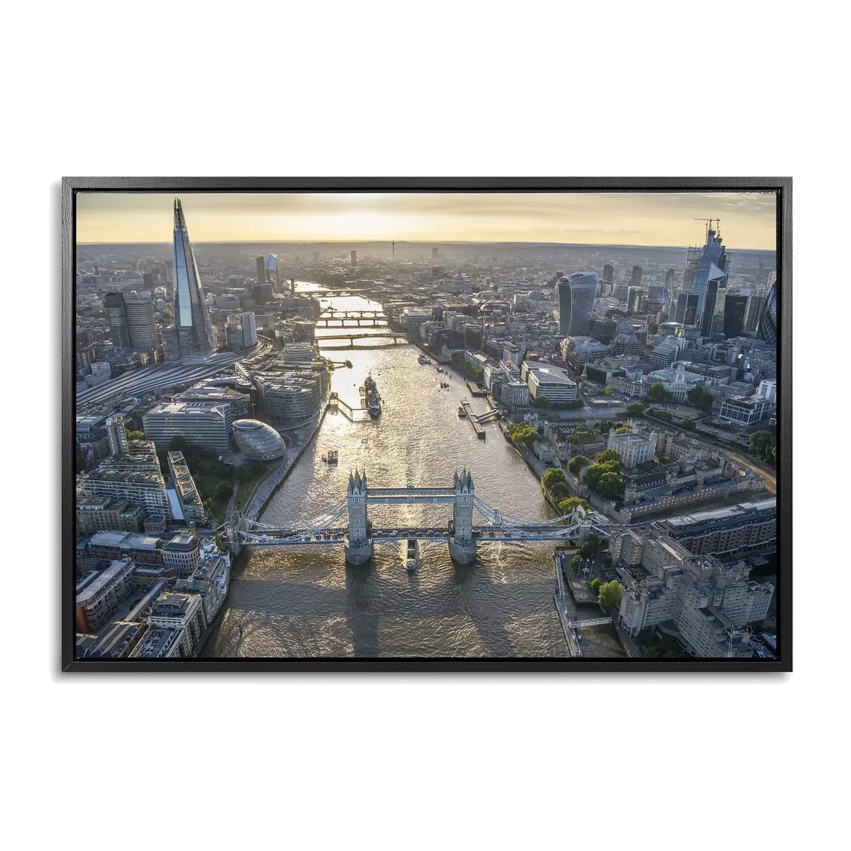 Jason Hawkes - London Aerial View Framed Canvas Print, 64 x 94cm, Multi – image 1