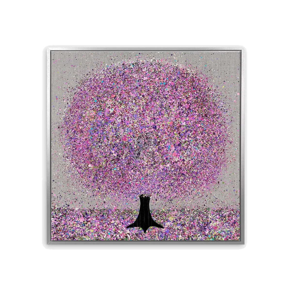 Nicky Chubb - 'Dotty Spring' Framed Canvas Print & Mount, 84.5 x 84.5cm, Purple