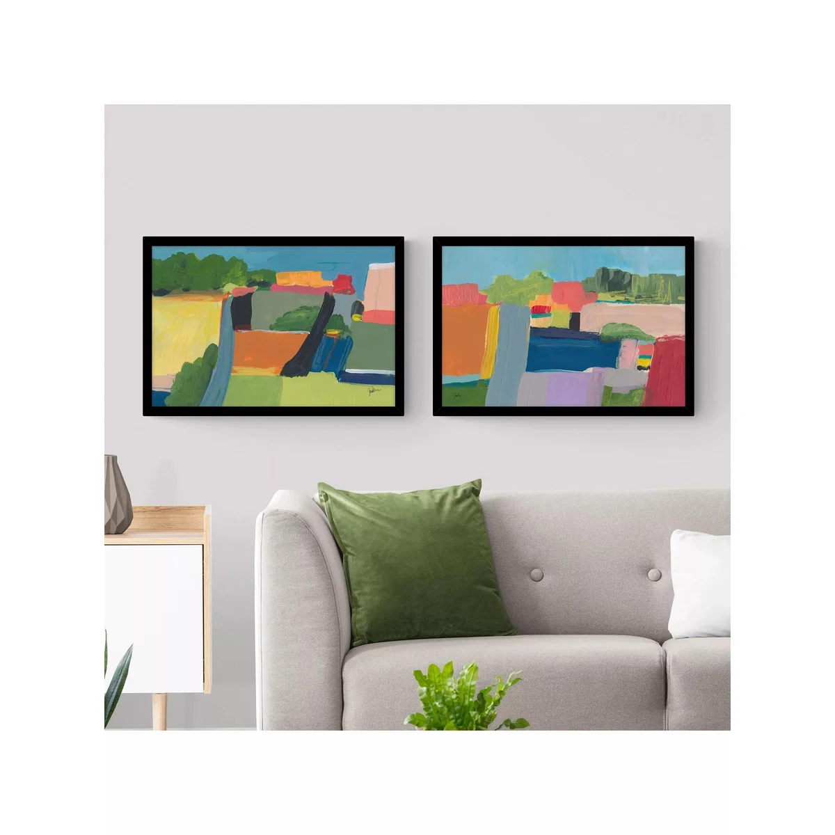 John Lewis Jan Weiss 'Small Town Hill 3' Framed Print, 43.5 x 63.5cm, Multi – image 2