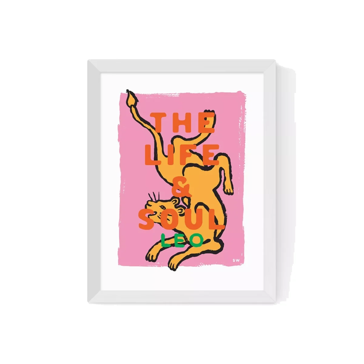 EAST END PRINTS Sophie Ward 'Leo The Life and Soul' Framed Print