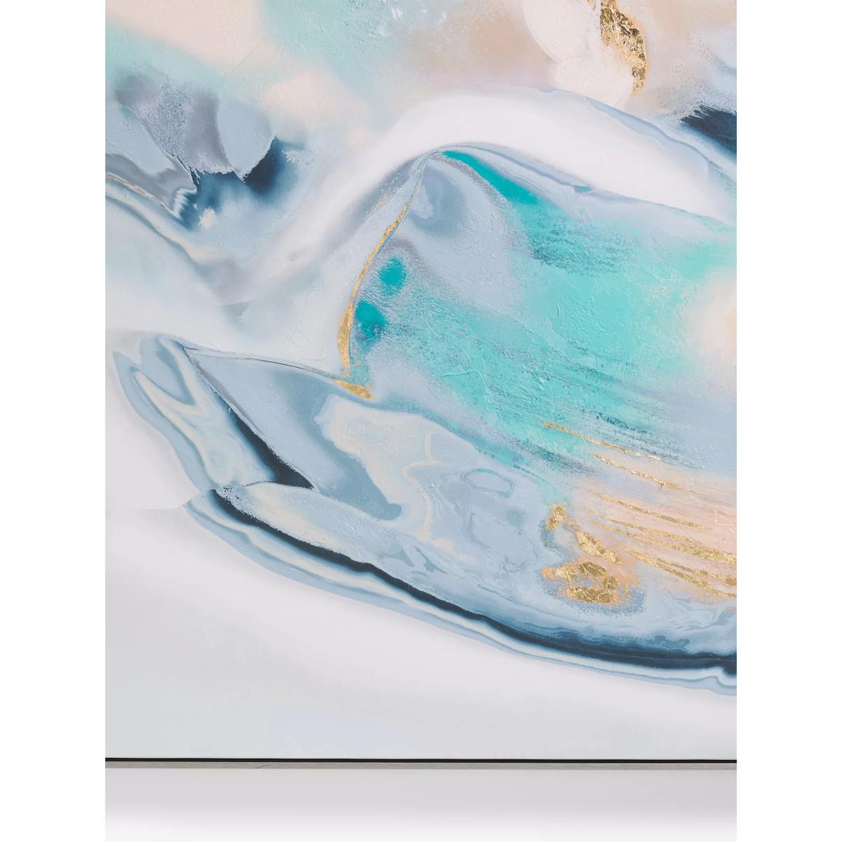 John Lewis Hand-Painted Abstract Marbled Framed Canvas, 90 x 120cm, Blue/Gold – image 3