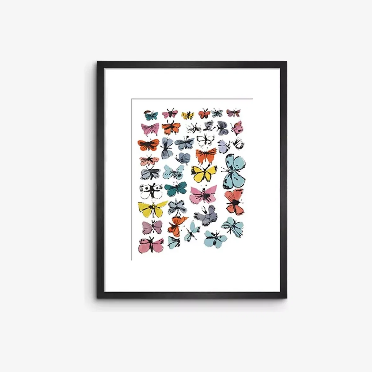 Andy Warhol - Butterflies 1955 Framed Print & Mount, 50 x 40cm, Multi