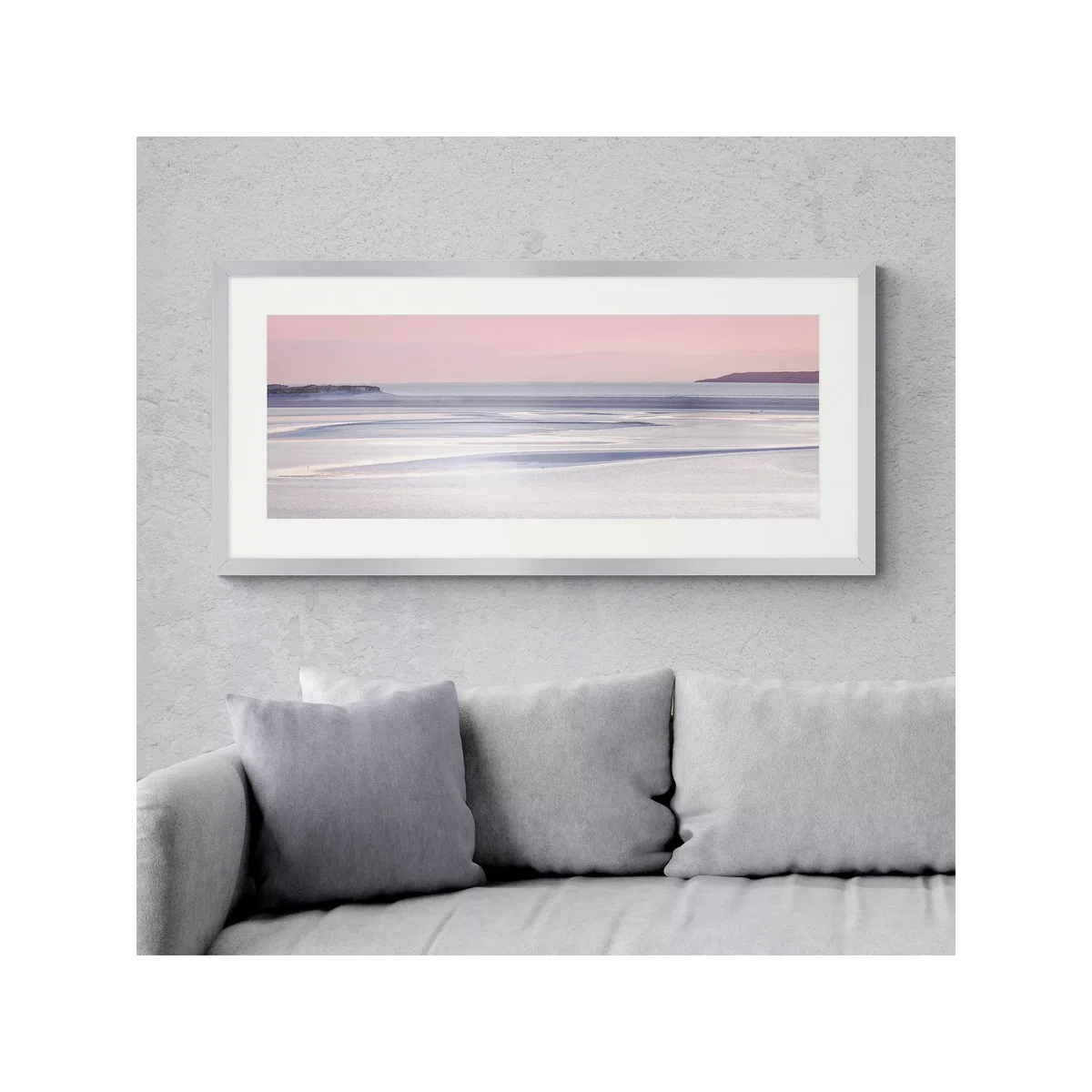 Lynne Douglas - 'Silver Sands' Framed Print & Mount, 49.5 x 104.5cm, Pink – image 2