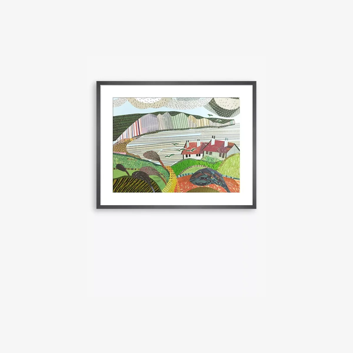 Jane Robbins - 'Seven Sisters' Sussex Wood Framed Print & Mount, 42 x 52cm, Green/Multi