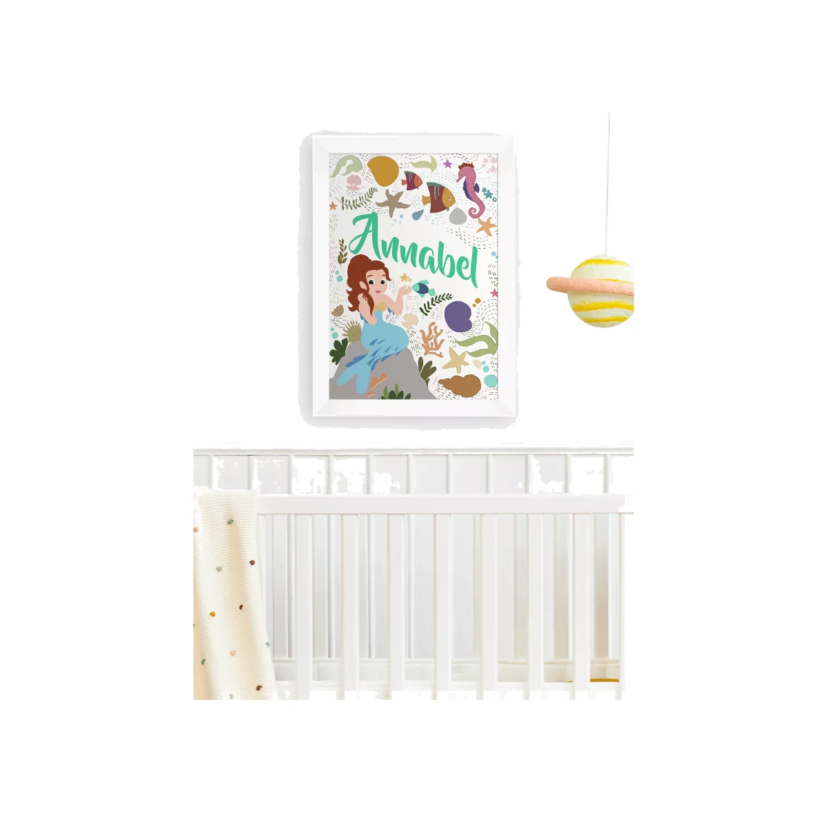 John Lewis Personalised Mermaid Framed Print – image 1