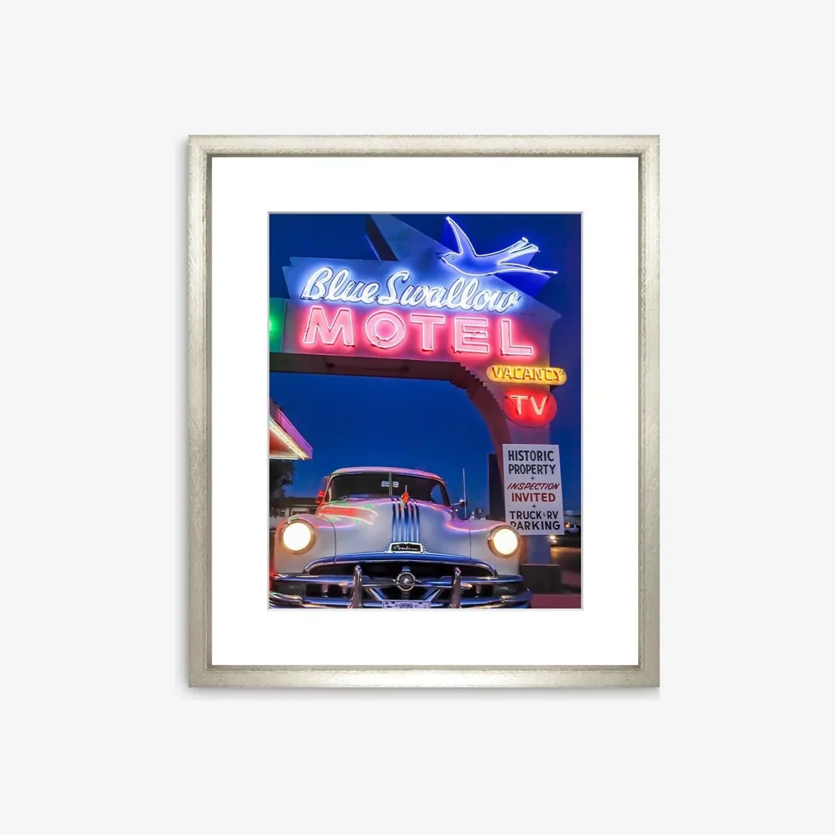 Julien McRoberts - Blue Swallow Framed Print & Mount, 114 x 97cm, Blue