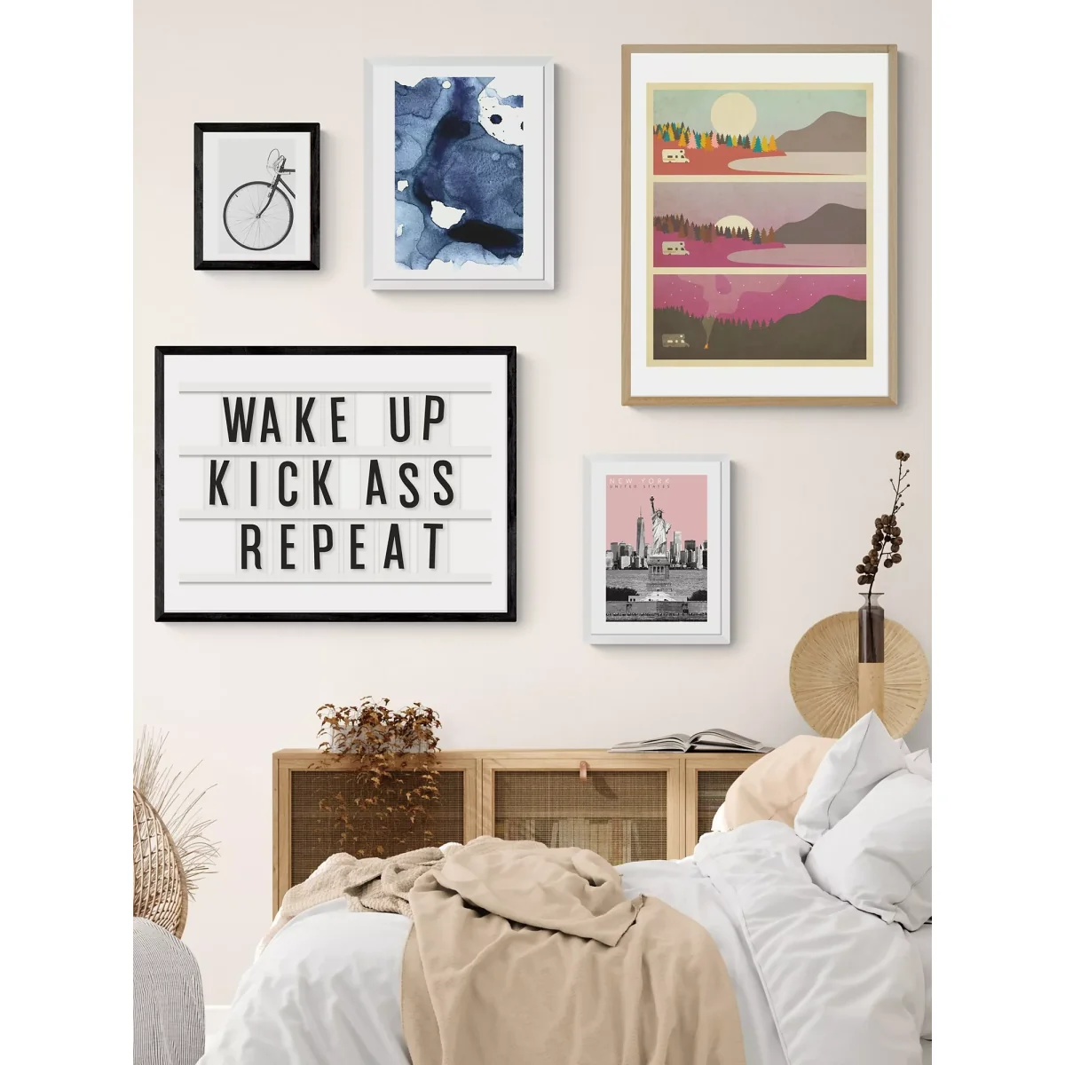 EAST END PRINTS Rafael Farias 'Wake Up Kick Ass Repeat' Framed Print – image 2