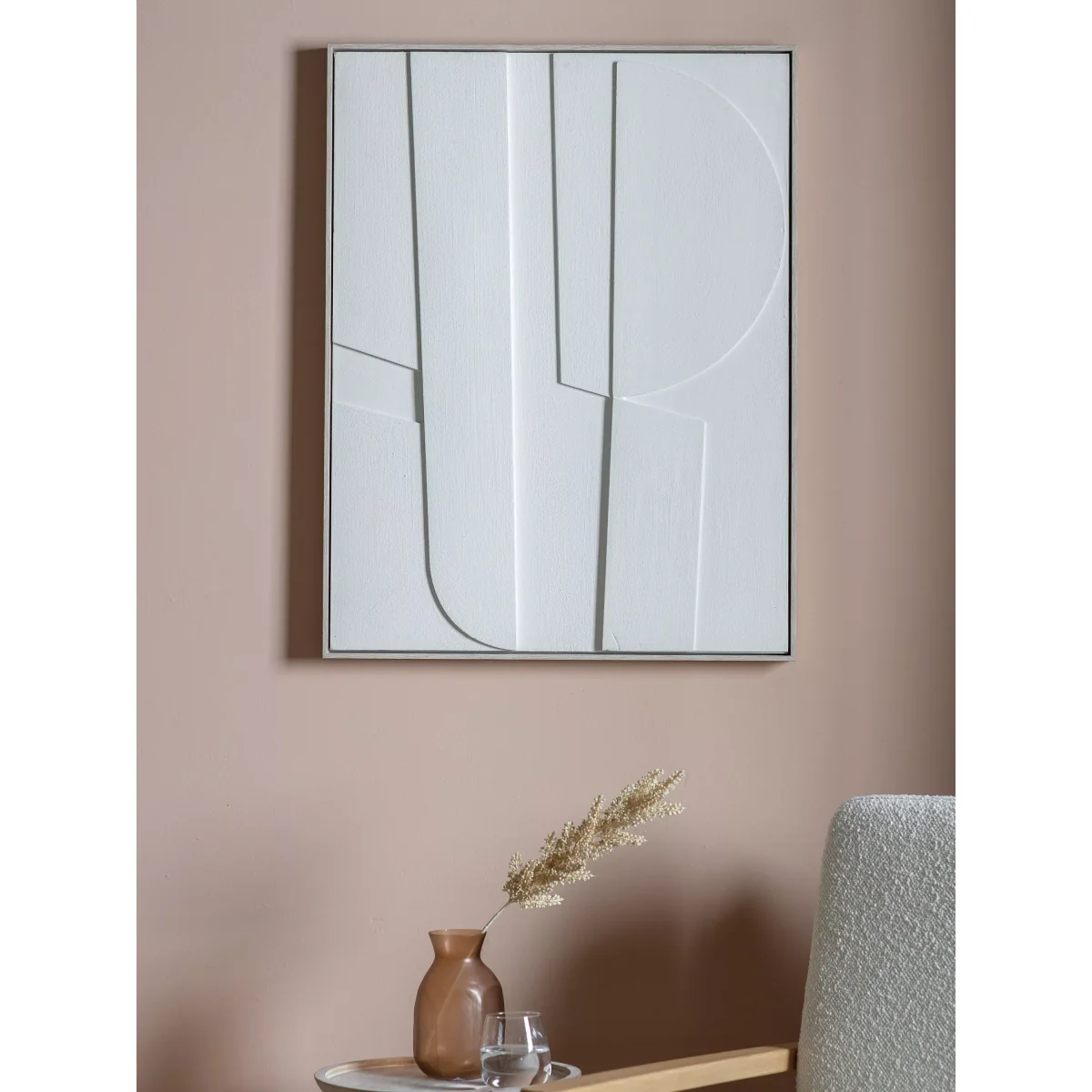 John Lewis & Partners Trento Textured Abstract Framed Wall Art, 82.5 x 62.5cm, White – image 2