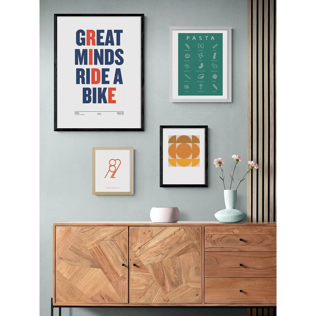 EAST END PRINTS Rebecca J Kaye 'Great Minds Ride A Bike' Framed Print – image 2