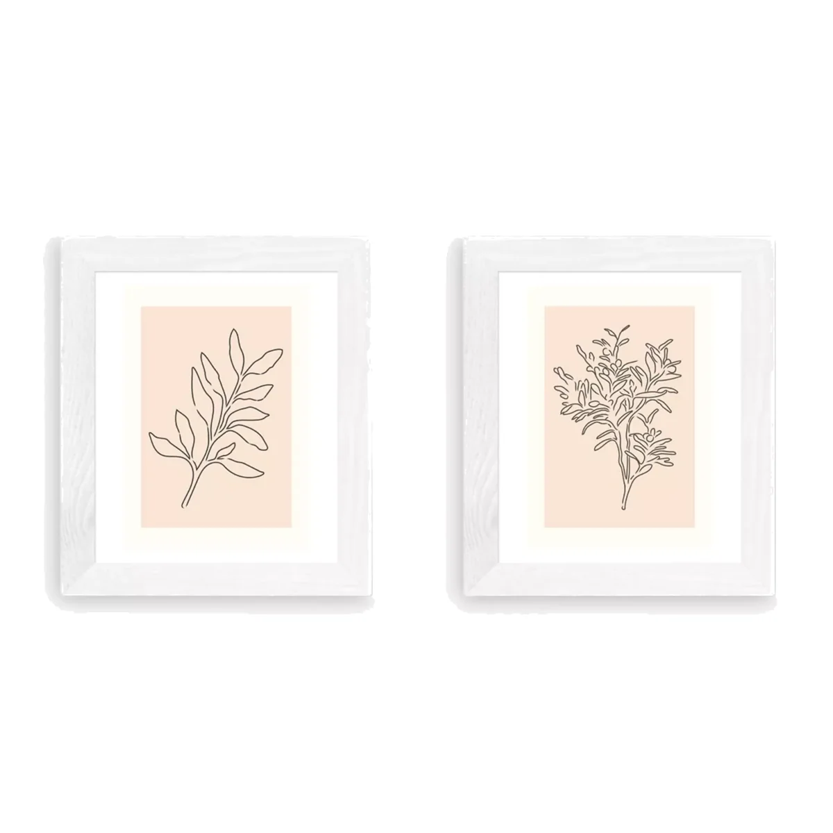 EAST END PRINTS Violet Studio 'Soft Leaves I & II' Framed Print, Set of 2 – image 1