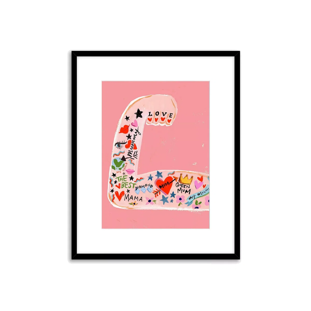 Eleanor Bowmer 'Mum Arm' Framed Print & Mount, 52 x 42cm, Pink/Multi – image 1