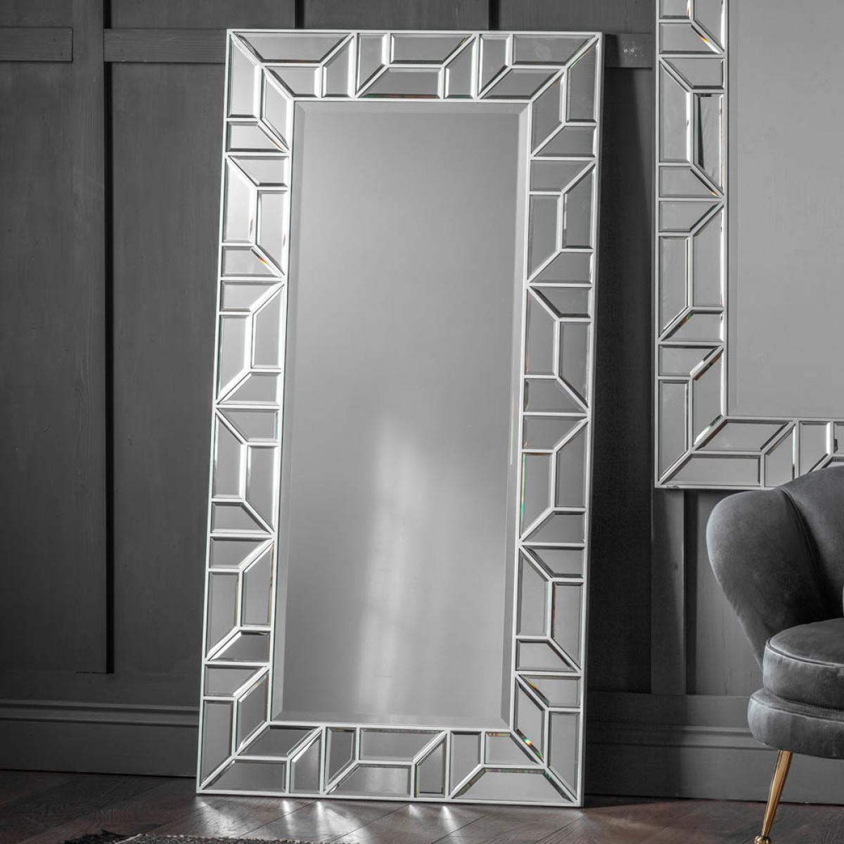 Birch Medium Rectangle Leaner Mirror - Silver – image 2