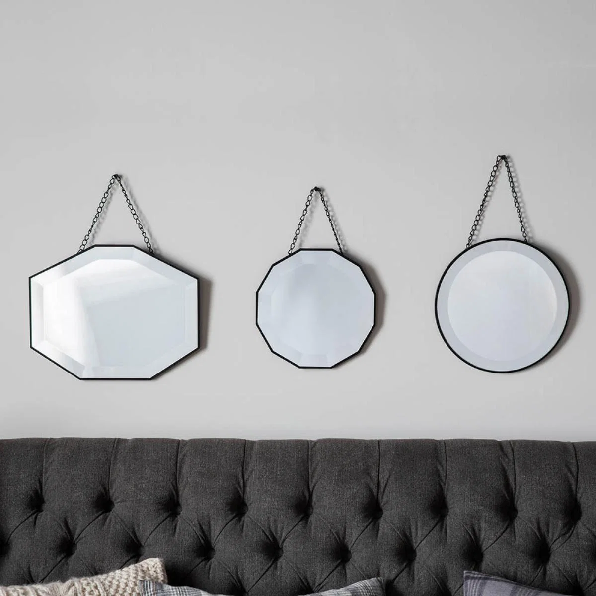 Potton Small Irregular Scatter Set Mirror - Silver (Set of 3) – image 2