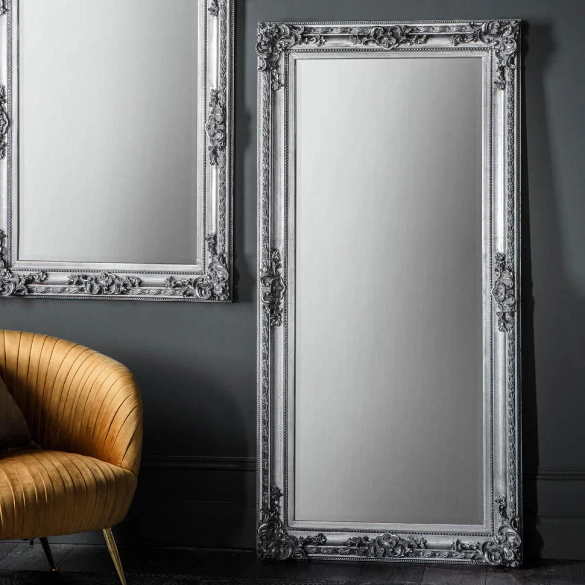 Cary Extra Large Rectangle Leaner Mirror - Silver – image 2