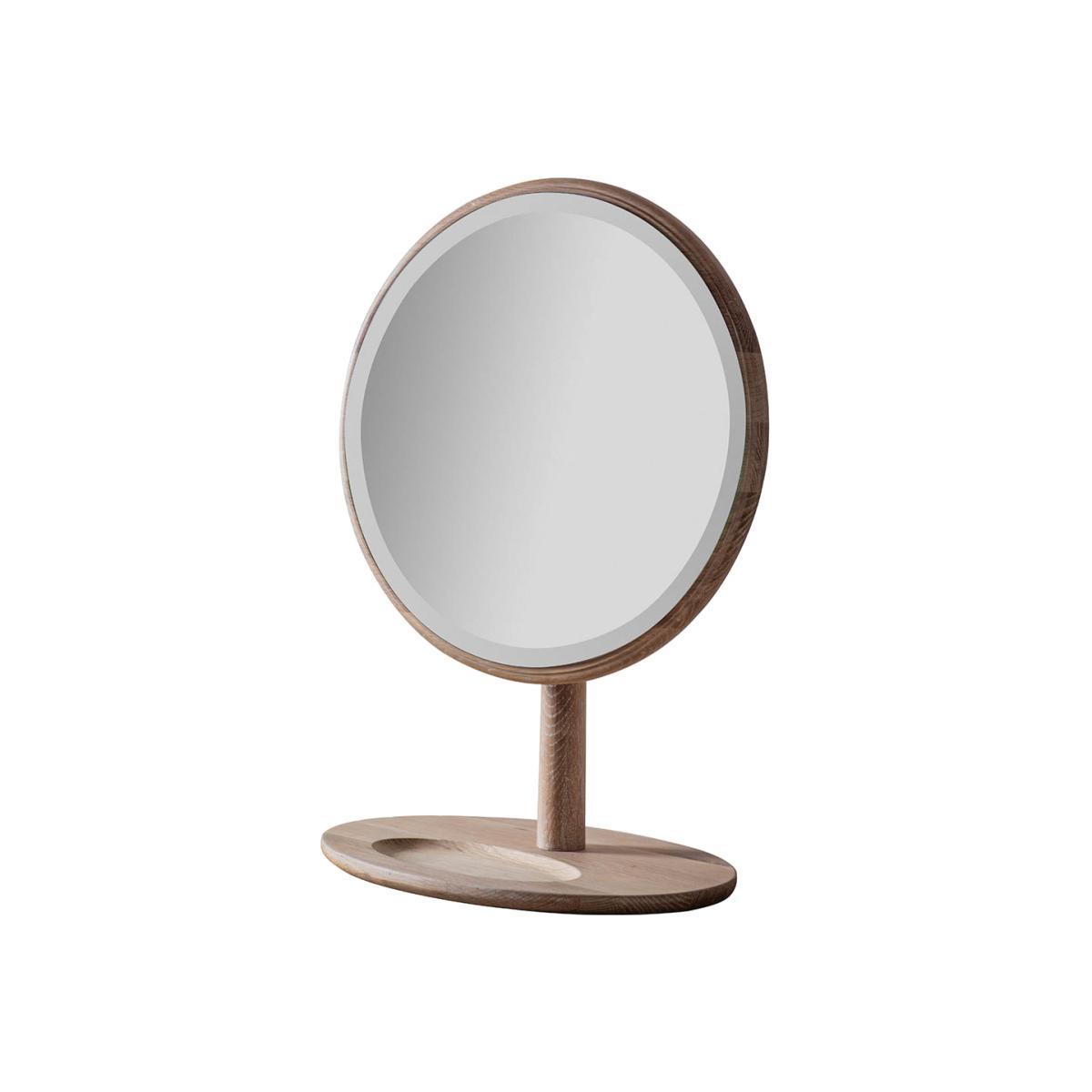 Finn Medium Round Dressing Table Mirror - Light Wood – image 1