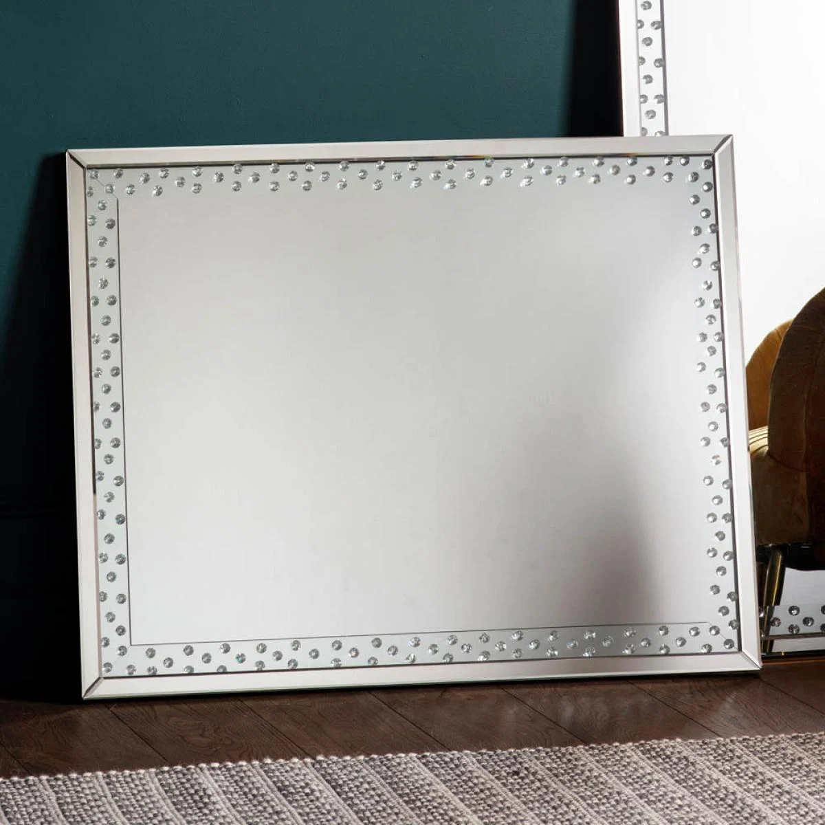 Laspra Large Rectangle Wall Mirror - Silver – image 2