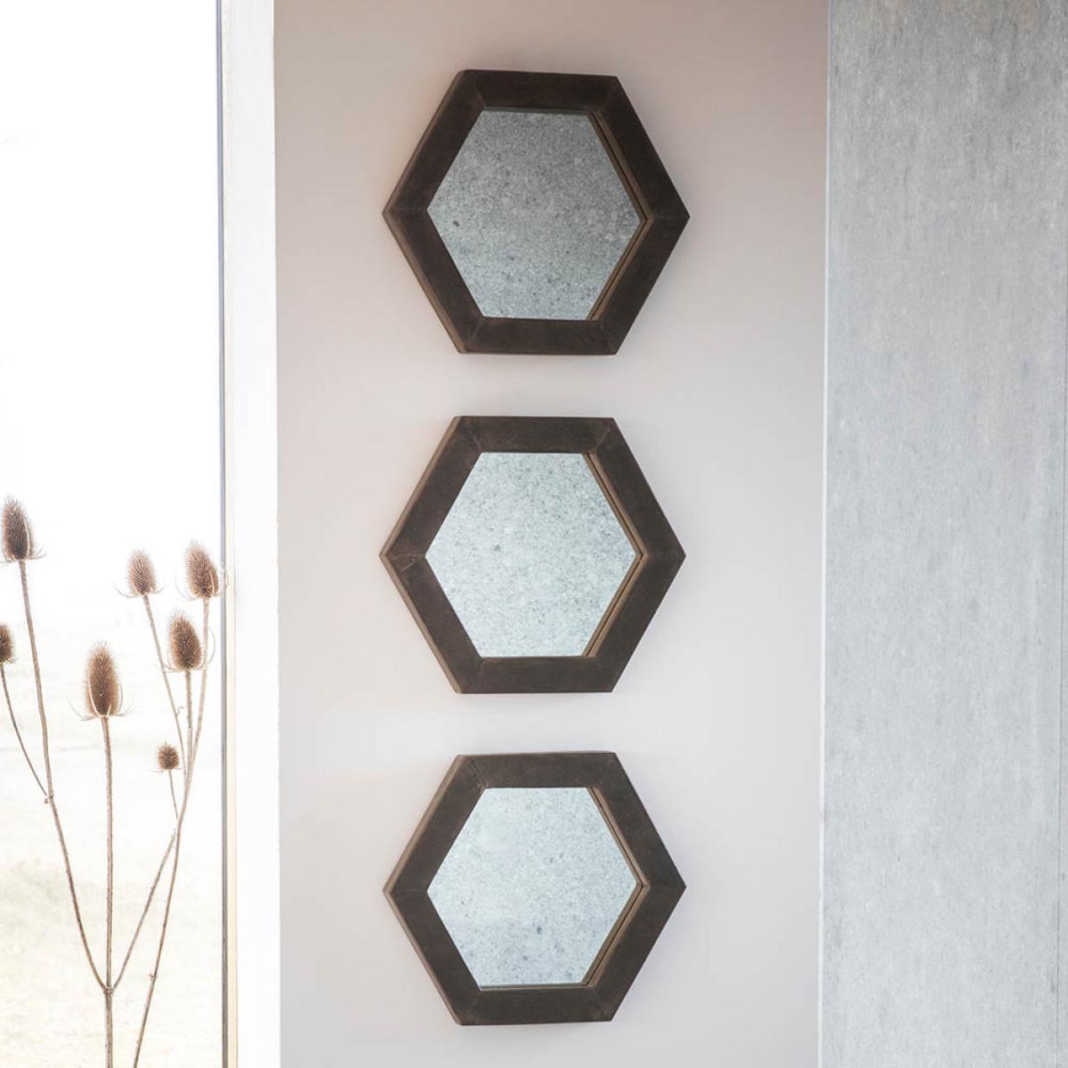 Garfield Small Hexagon Wall Mirror - Grey (Set of 3) – image 3