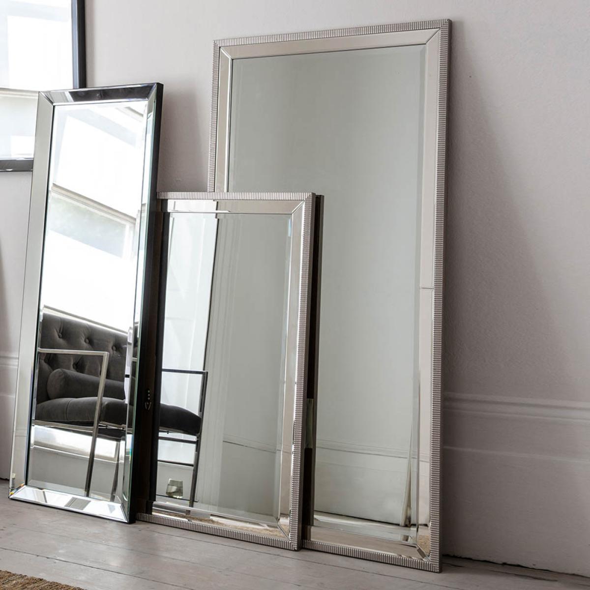 Newton Extra Large Rectangle Leaner Mirror - Silver – image 2