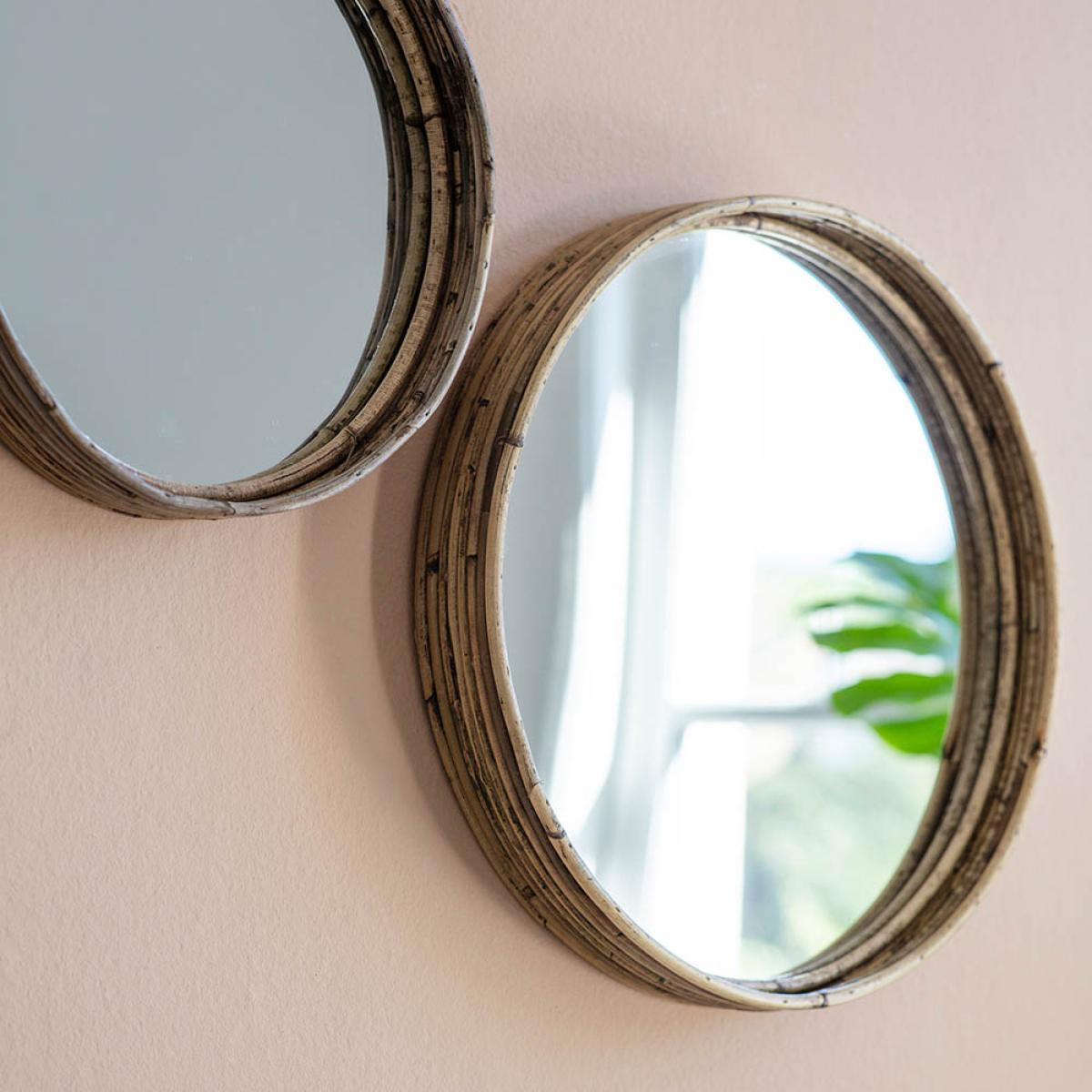 Albert Small Round Scatter Set Mirror - Rattan (Set of 3) – image 3