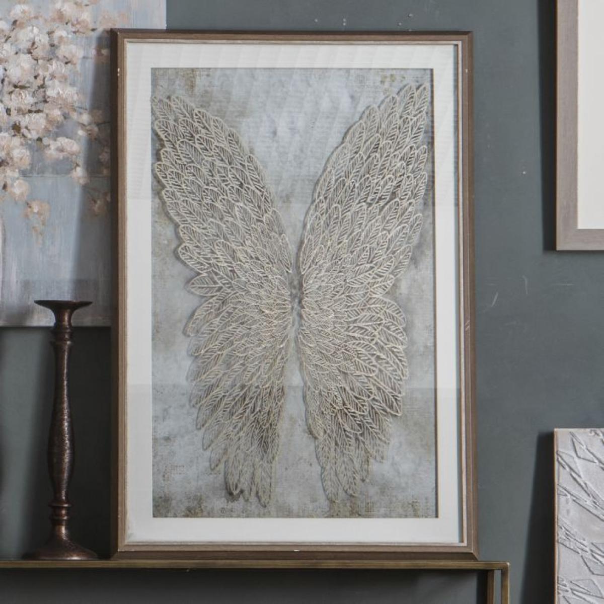 Golden 65cm x 94.5cm Wings Framed Art – image 1